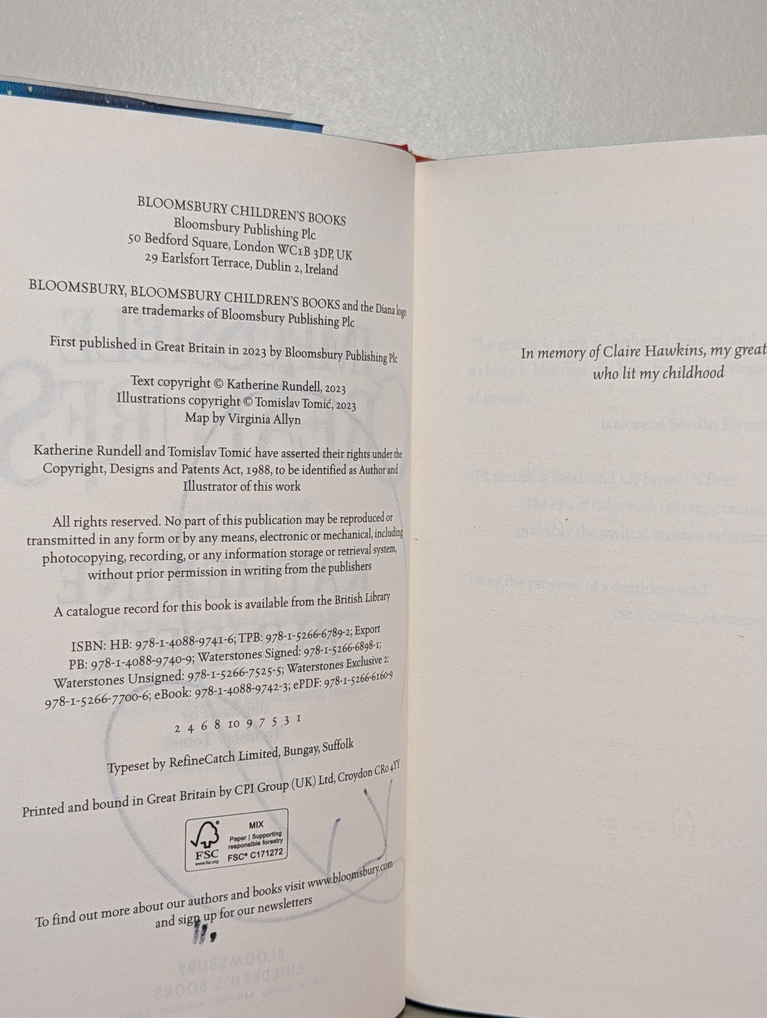 Impossible Creatures by Katherine Rundell (Signed Book of the Year Edition) - Fialta Books