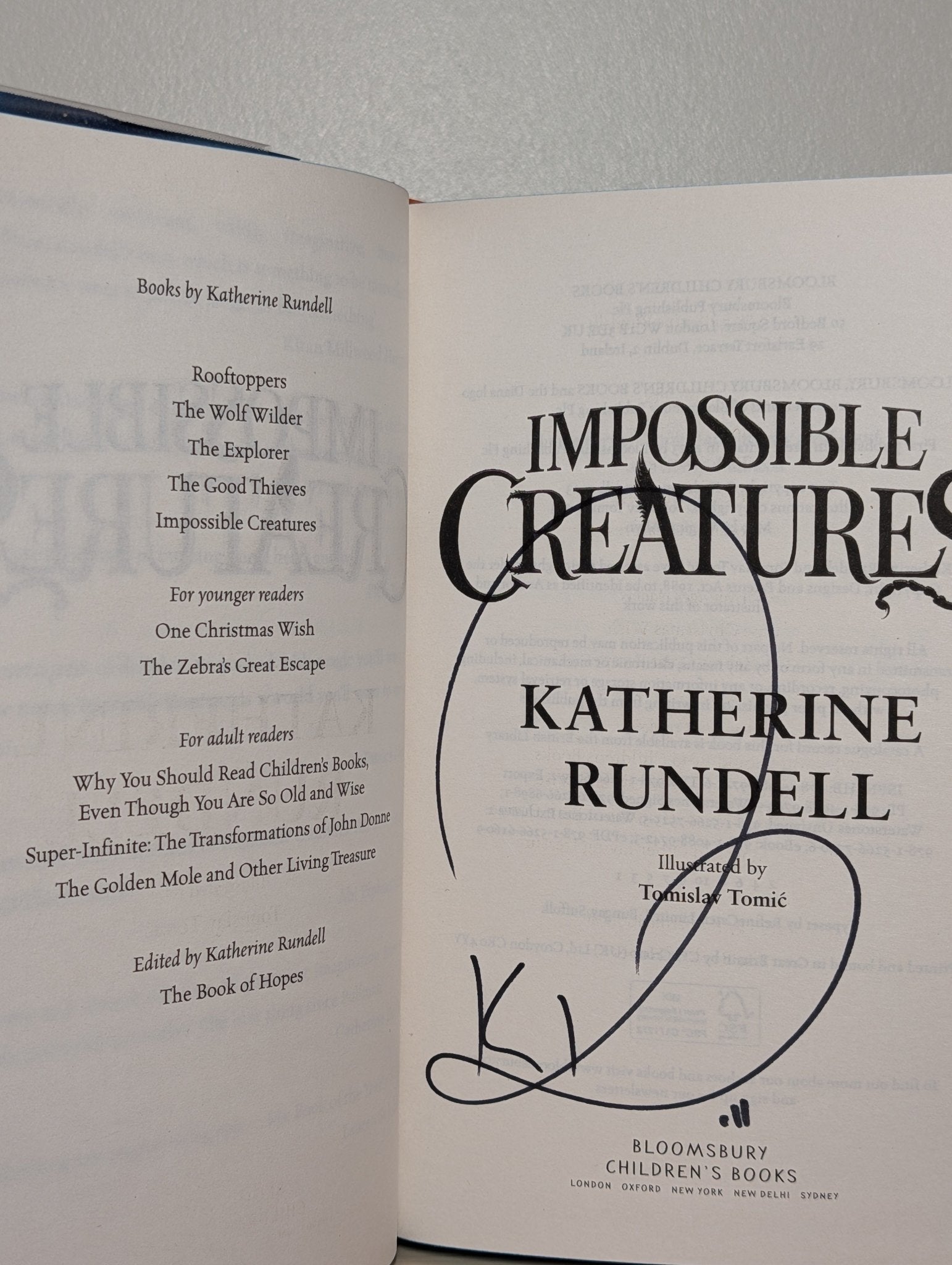 Impossible Creatures by Katherine Rundell (Signed Book of the Year Edition) - Fialta Books