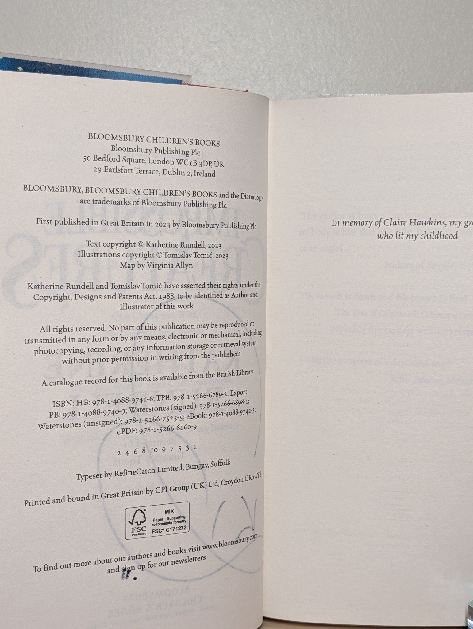 Impossible Creatures by Katherine Rundell (Signed Exclusive First Edition) - Fialta Books