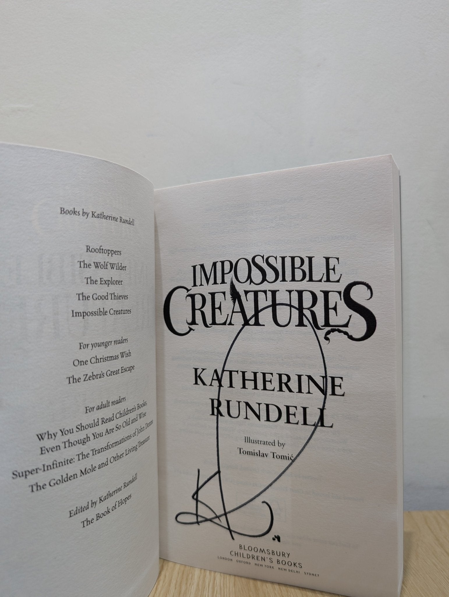 Impossible Creatures by Katherine Rundell (Signed paperback Edition) - Fialta Books