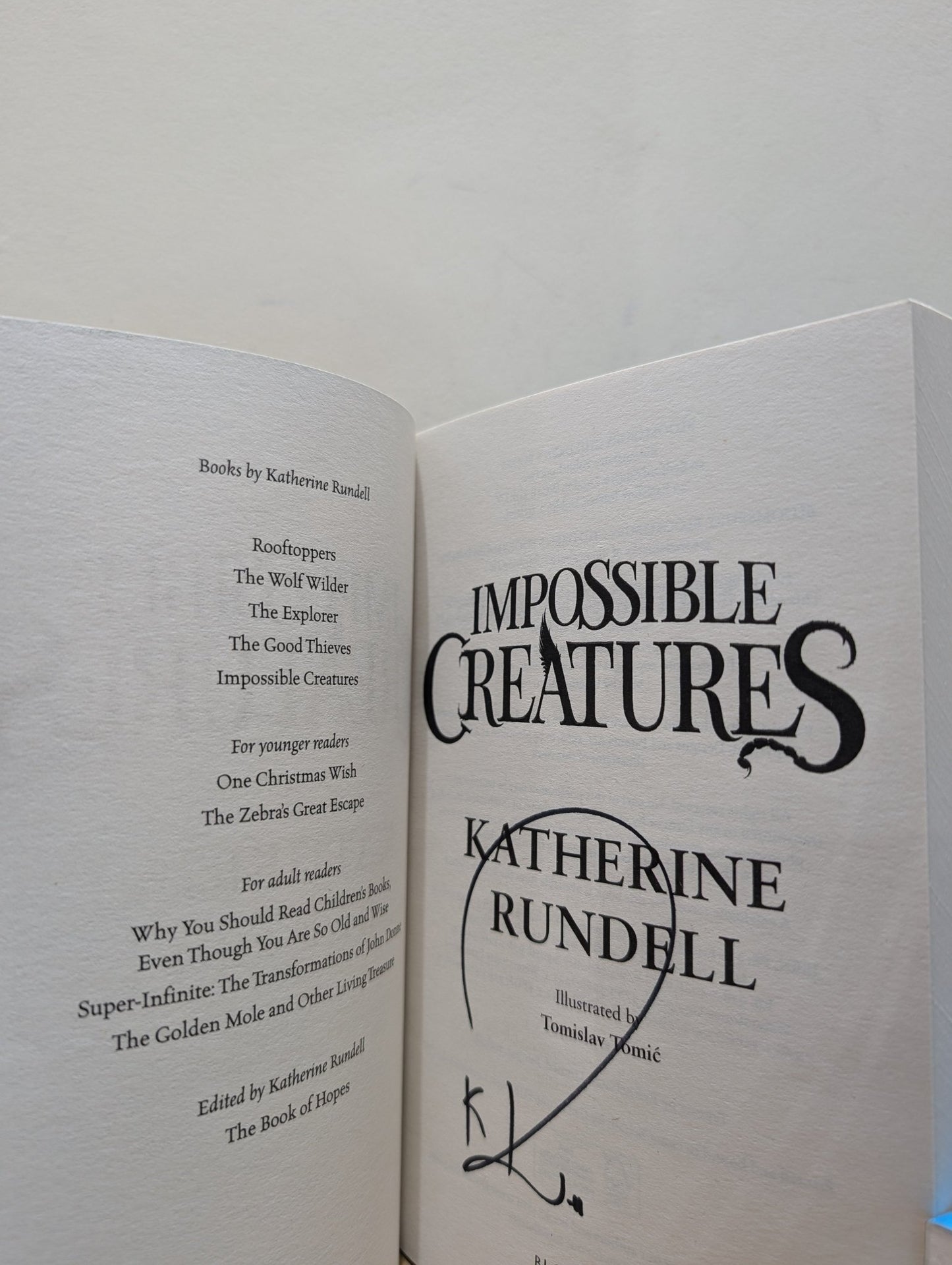 Impossible Creatures by Katherine Rundell (Signed paperback Griffin Edition with extra content) - Fialta Books