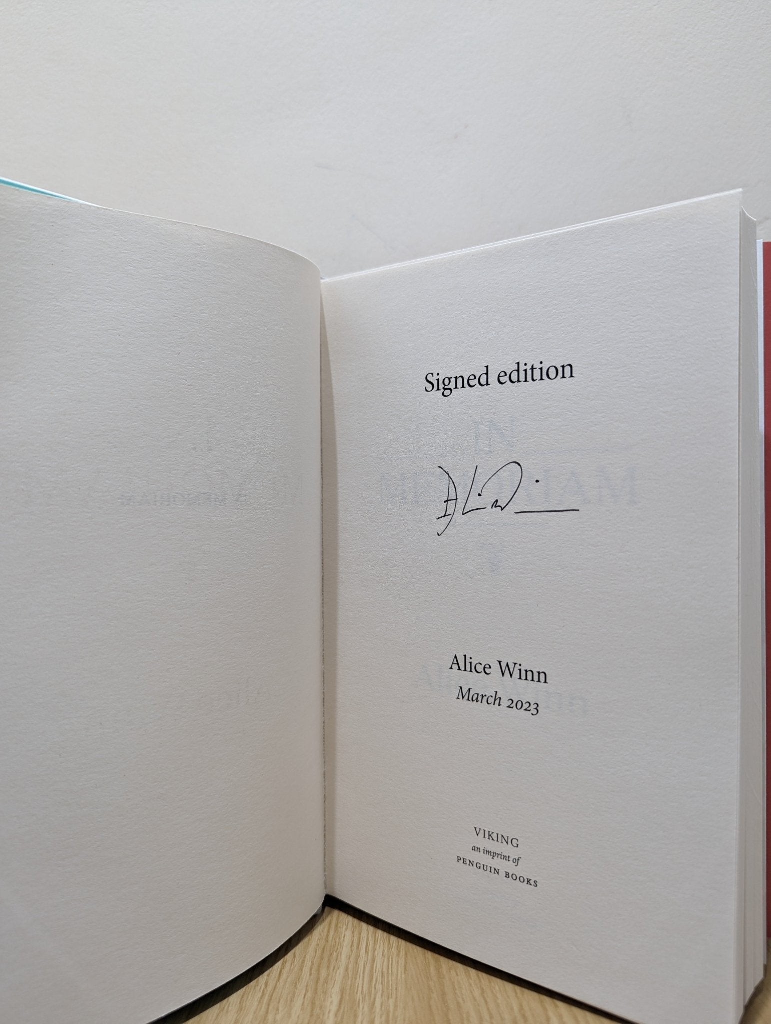 In Memoriam by Alice Winn (Signed First Edition) - Fialta Books