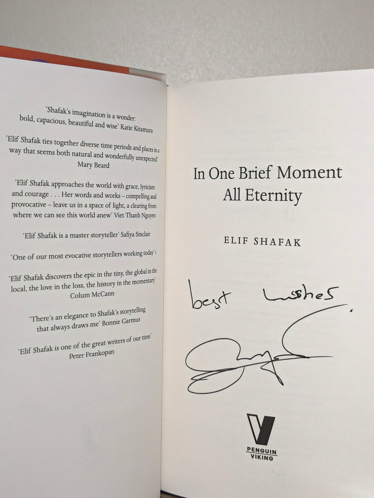 In One Brief Moment All Eternity by Elif Shafak (Signed Lined First Edition) - Fialta Books