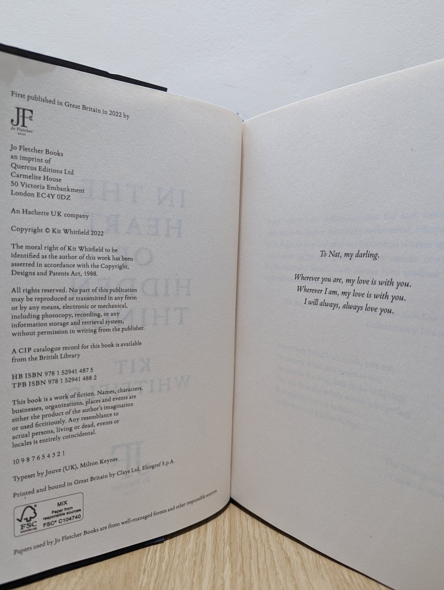 In the Heart of Hidden Things by Kit Whitfield (Signed First Edition) - Fialta Books