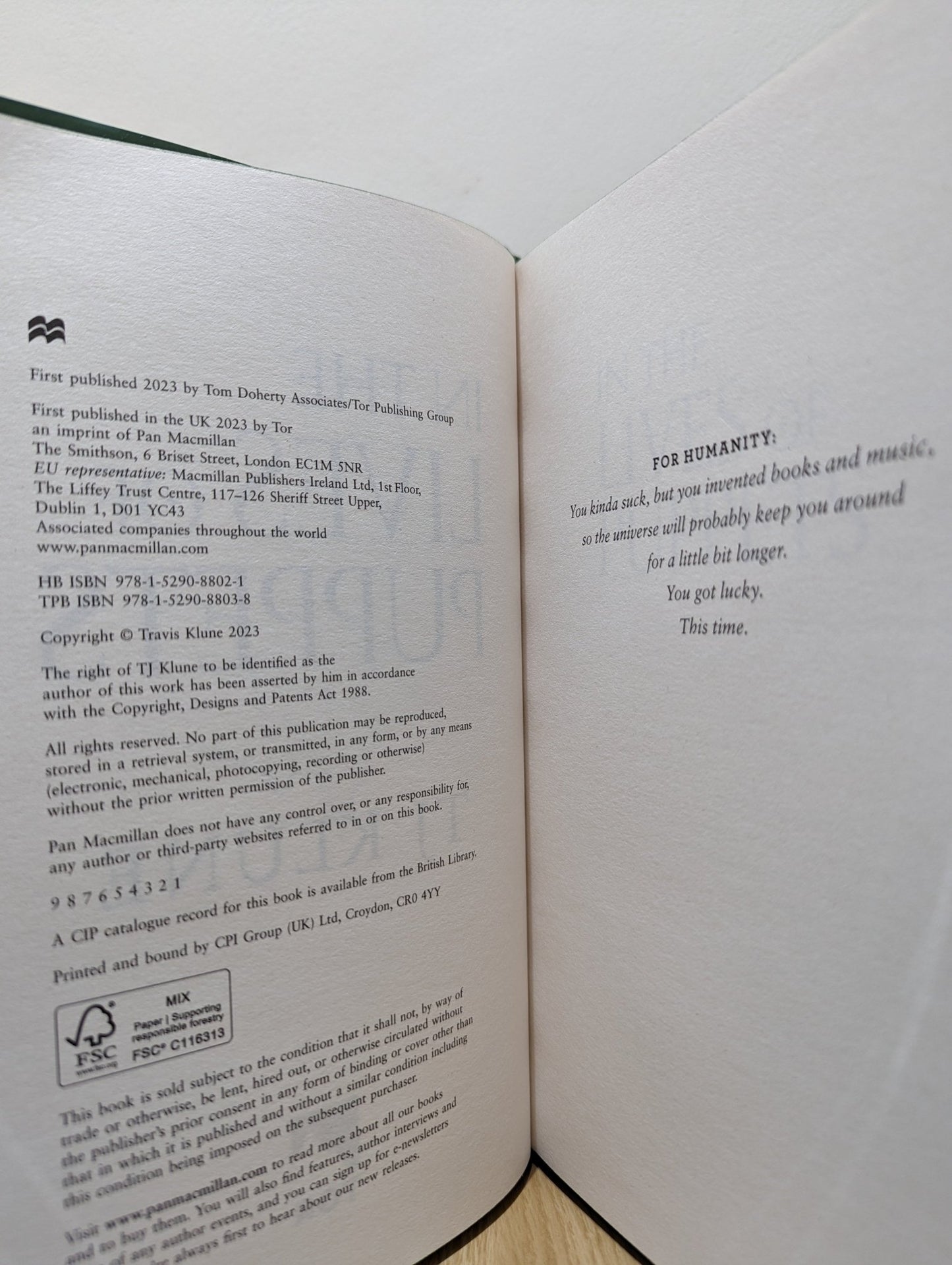 In the Lives of Puppets by TJ Klune (Signed First Edition with sprayed edges) - Fialta Books