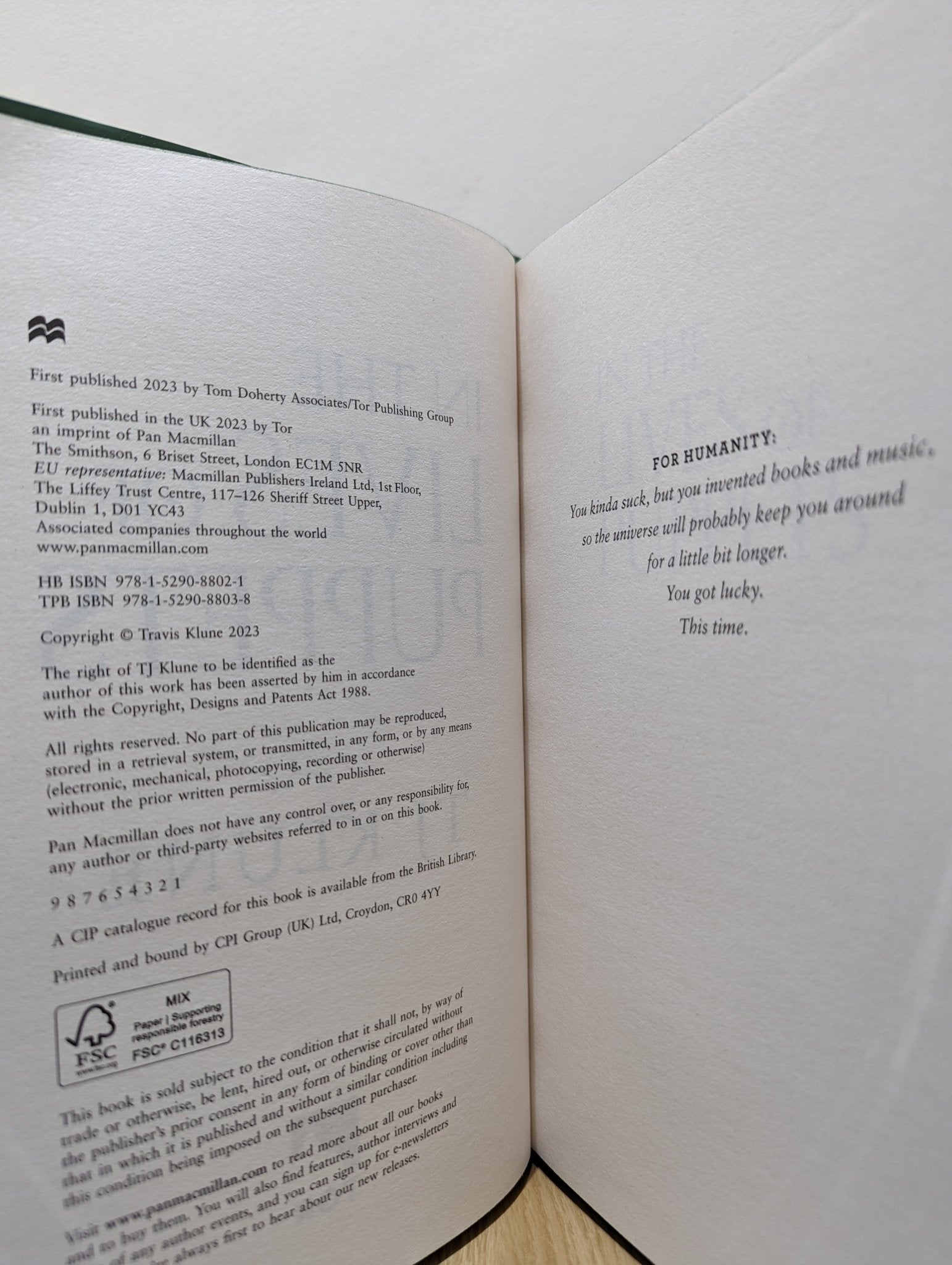 In the Lives of Puppets by TJ Klune (Signed First Edition with sprayed edges) - Fialta Books