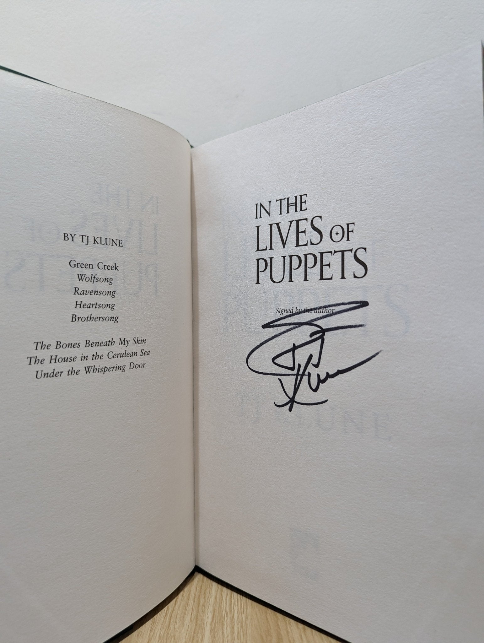 In the Lives of Puppets by TJ Klune (Signed First Edition with sprayed edges) - Fialta Books