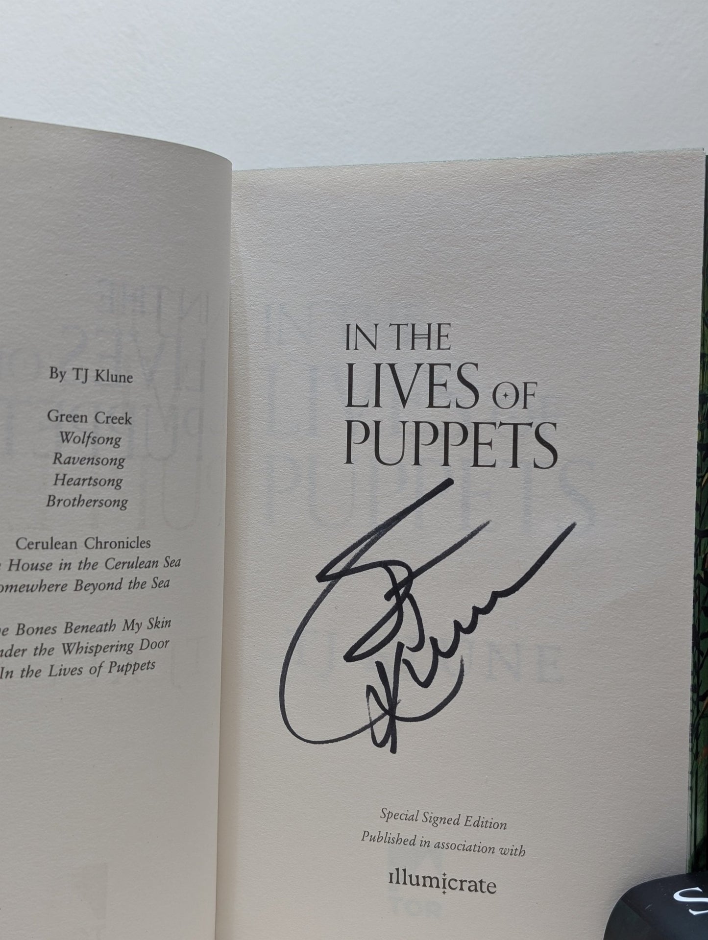 In the Lives of Puppets; Somewhere Beyond the Sea by TJ Klune (Signed Special Edition with sprayed edges) - Fialta Books