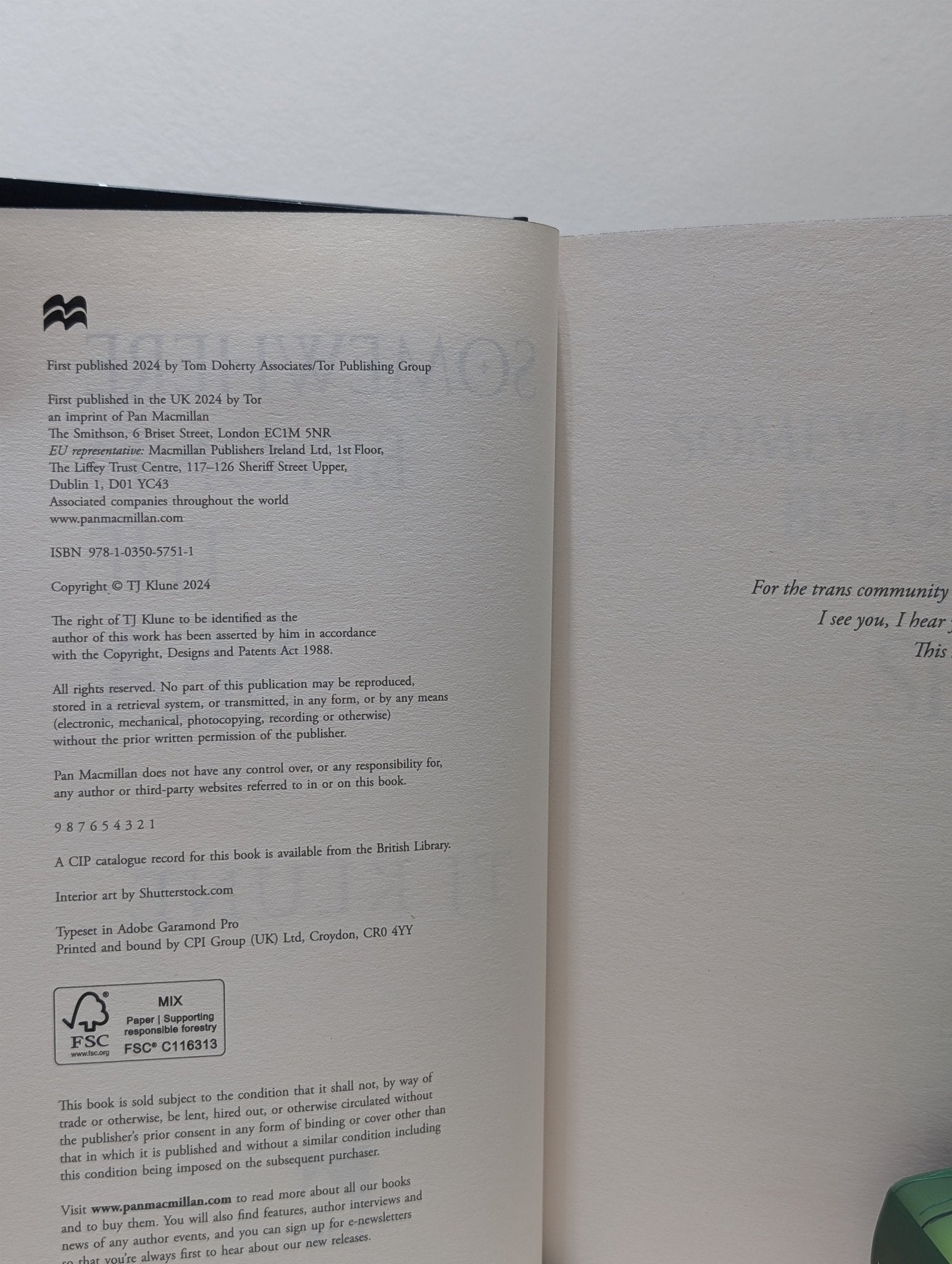 In the Lives of Puppets; Somewhere Beyond the Sea by TJ Klune (Signed Special Edition with sprayed edges) - Fialta Books