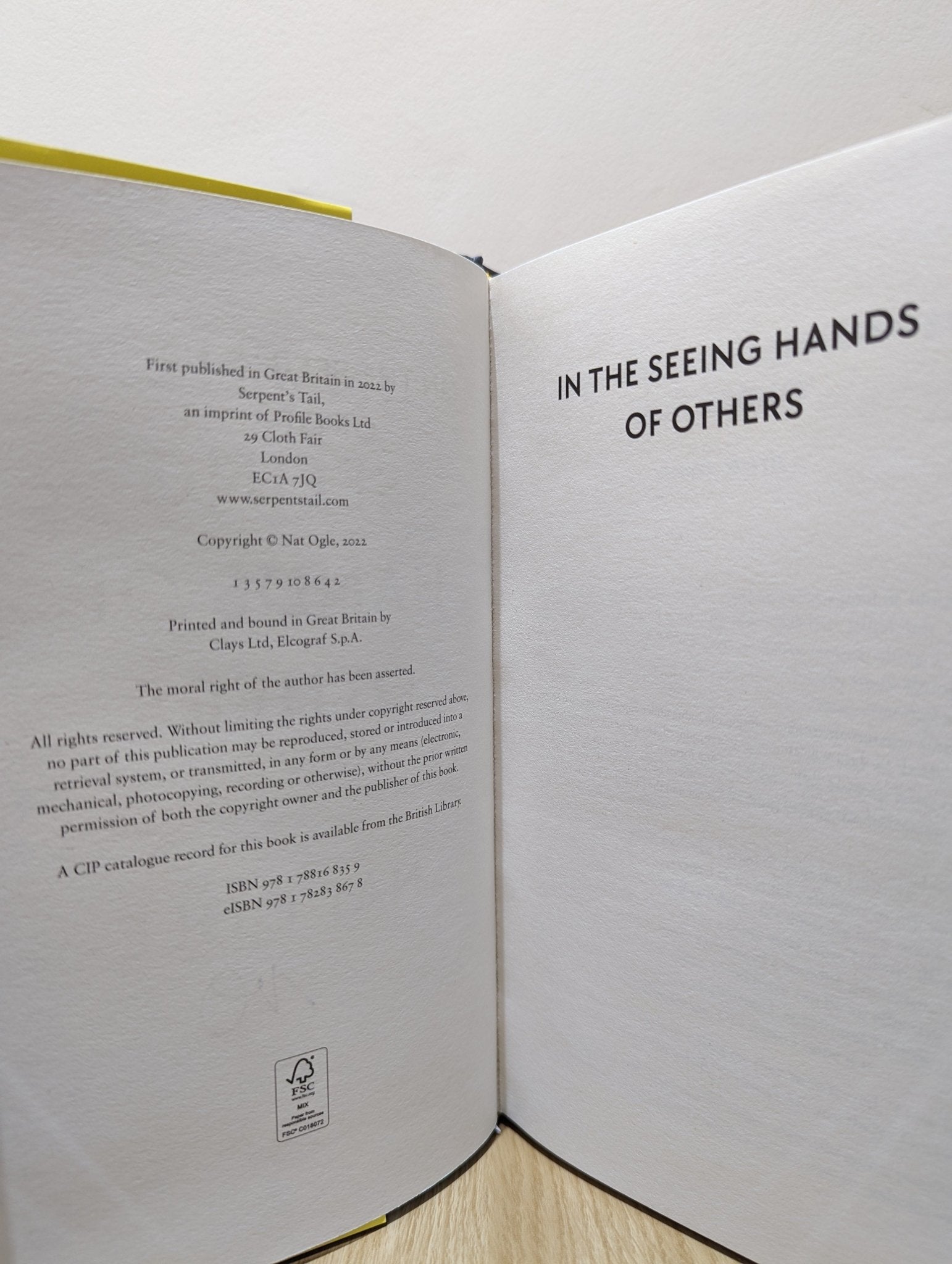 In the Seeing Hands of Others by Nat Ogle (Signed) - Fialta Books