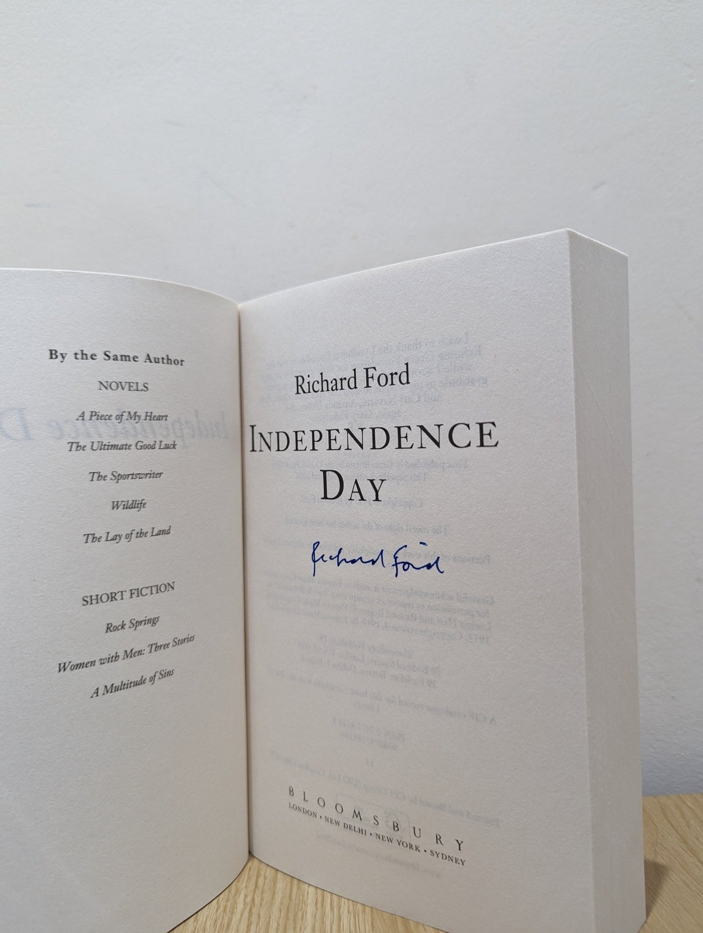Independence Day by Richard Ford (Signed) - Fialta Books