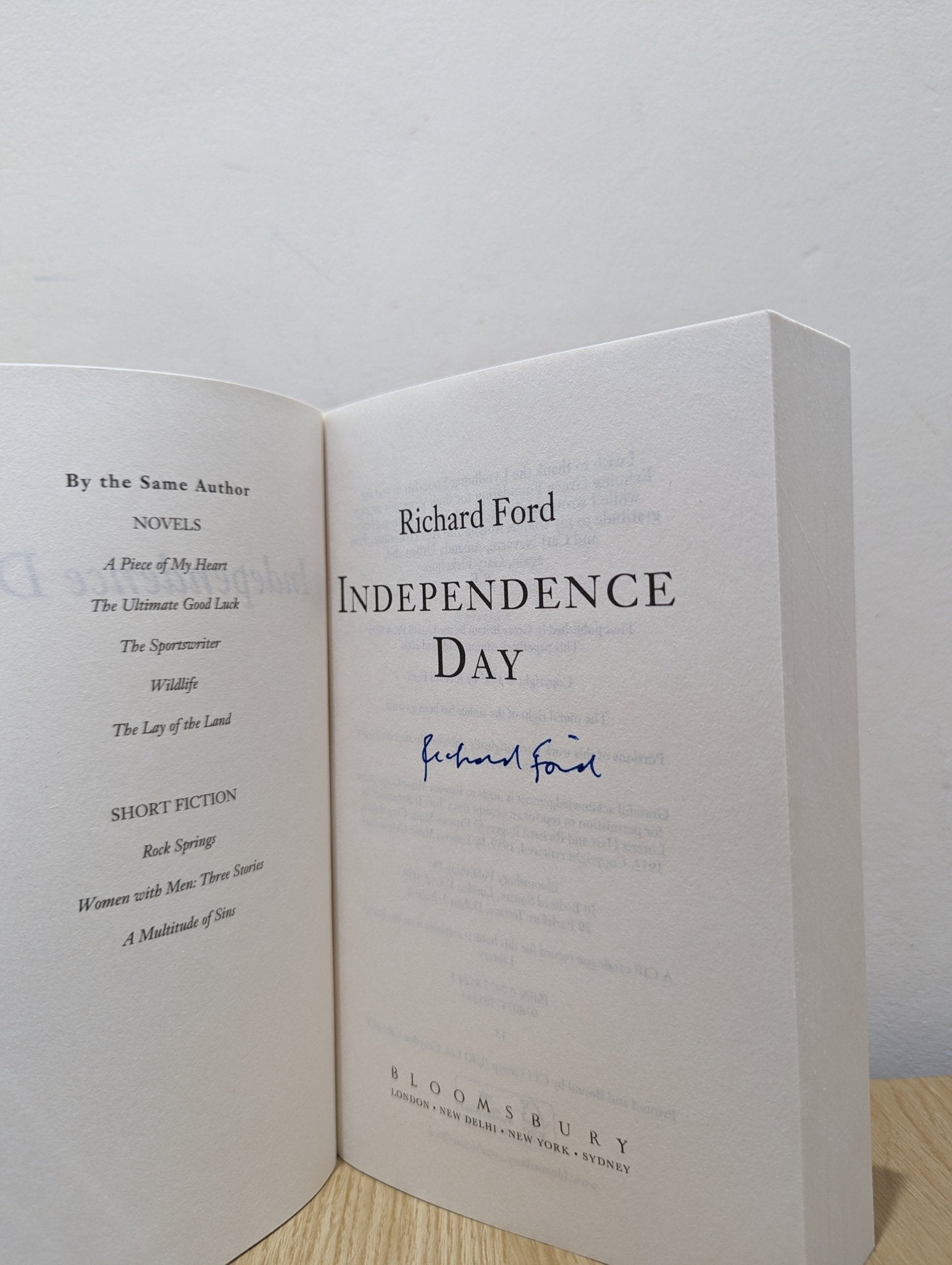 Independence Day by Richard Ford (Signed) - Fialta Books