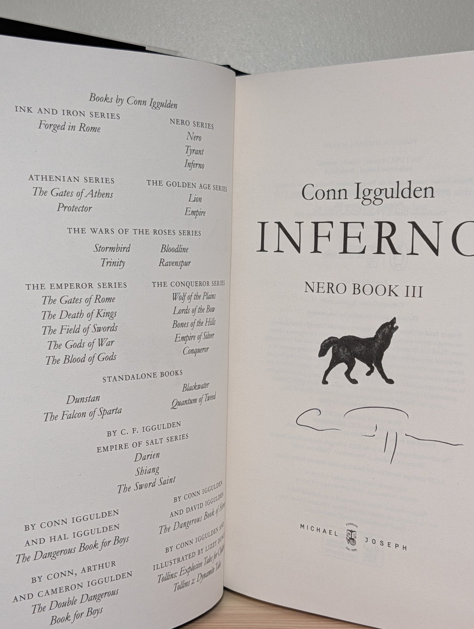 Inferno by Conn Iggulden (Signed First Edition) - Fialta Books