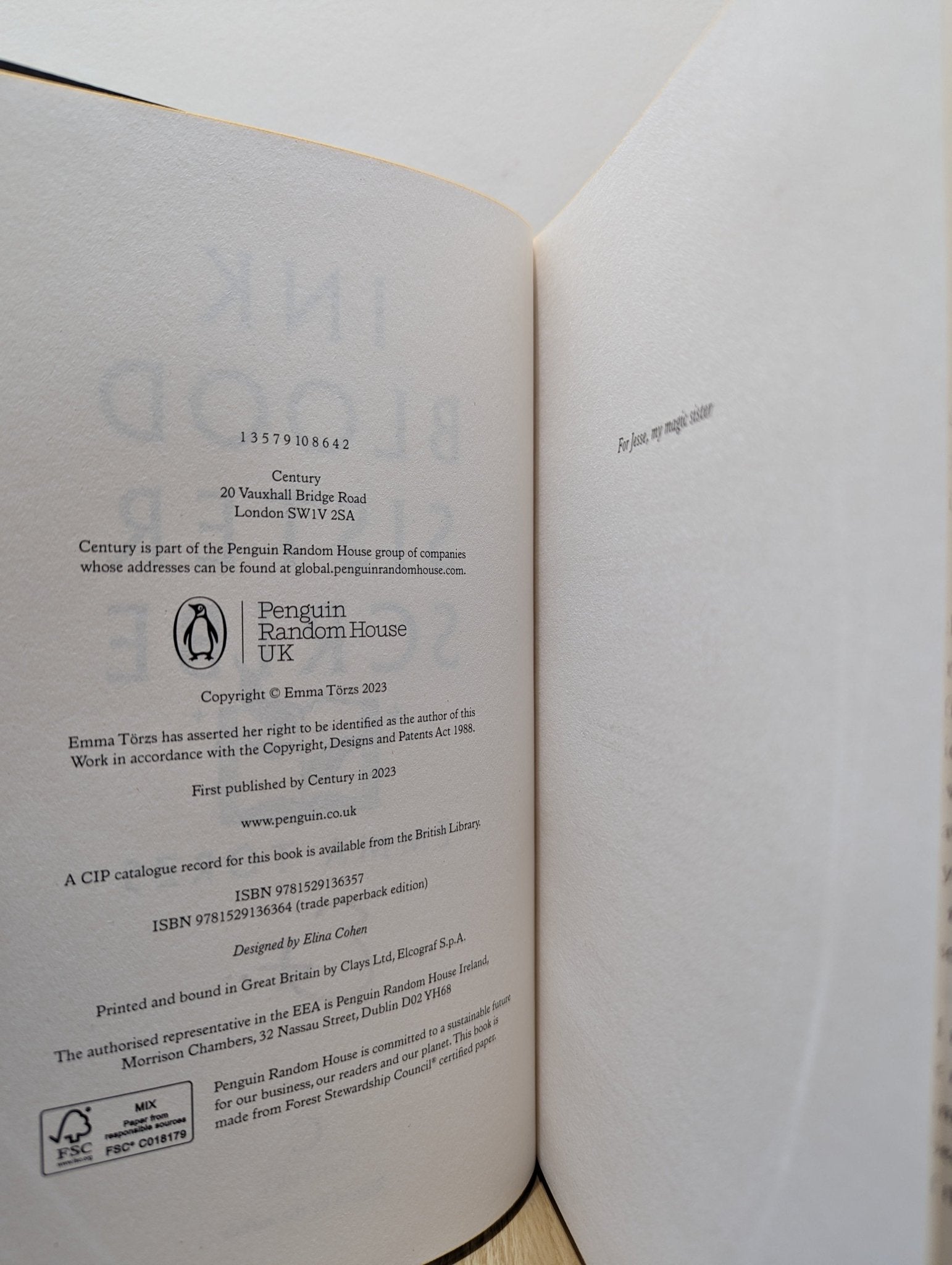 Ink Blood Sister Scribe by Emma Törzs (Signed First Edition with sprayed edges) - Fialta Books