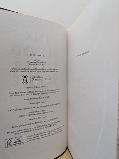 Ink Blood Sister Scribe by Emma Törzs (Signed First Edition with sprayed edges) - Fialta Books