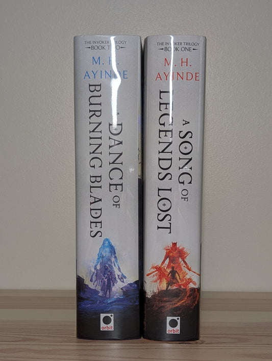 Invoker Trilogy 1 - 2; A Song of Legends Lost; A Dance of Burning Blades by M. H. Ayinde (Signed Numbered with sprayed edges) - Fialta Books
