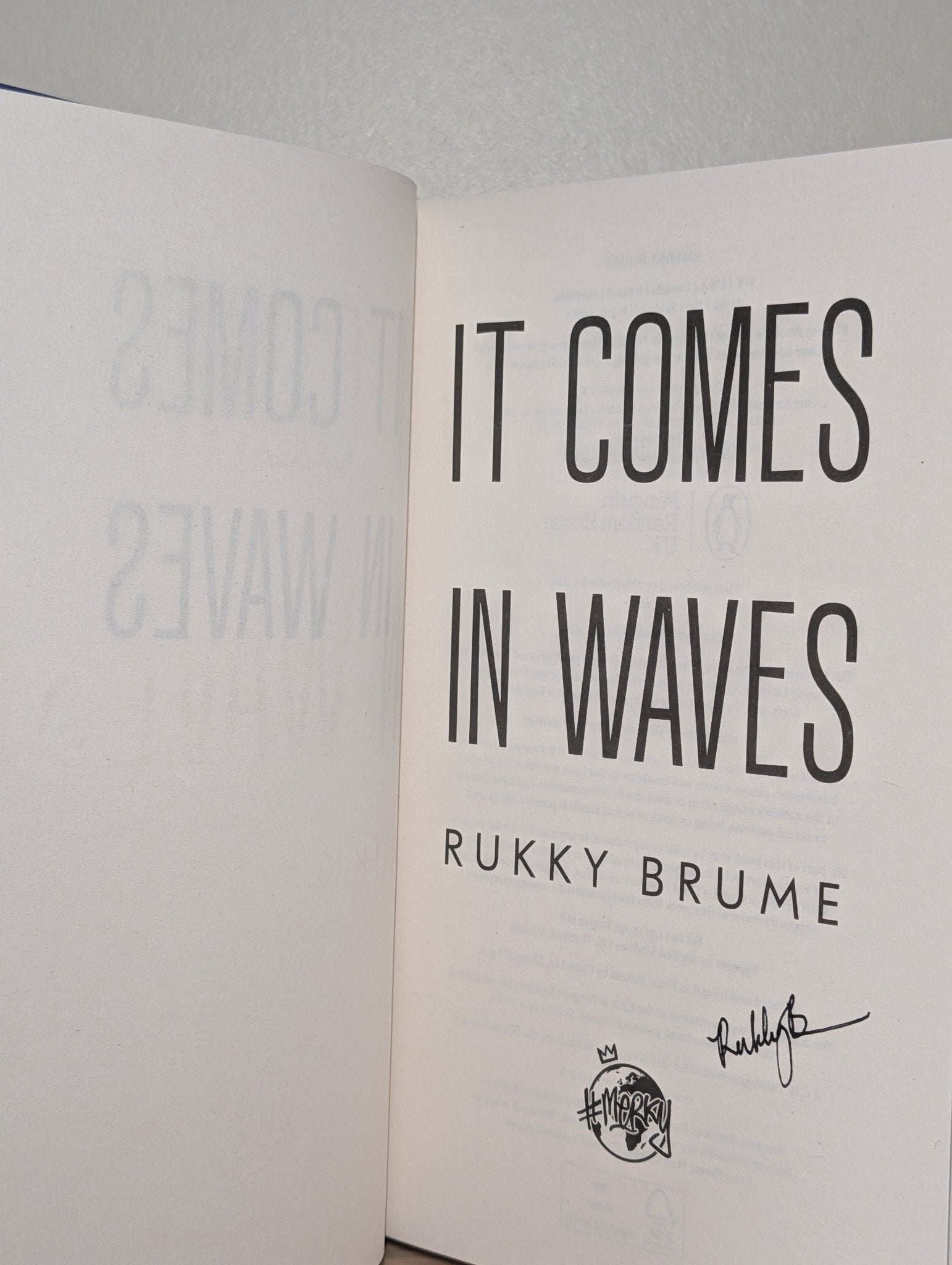 It Comes in Waves by Rukky Brume (Signed First Edition) - Fialta Books