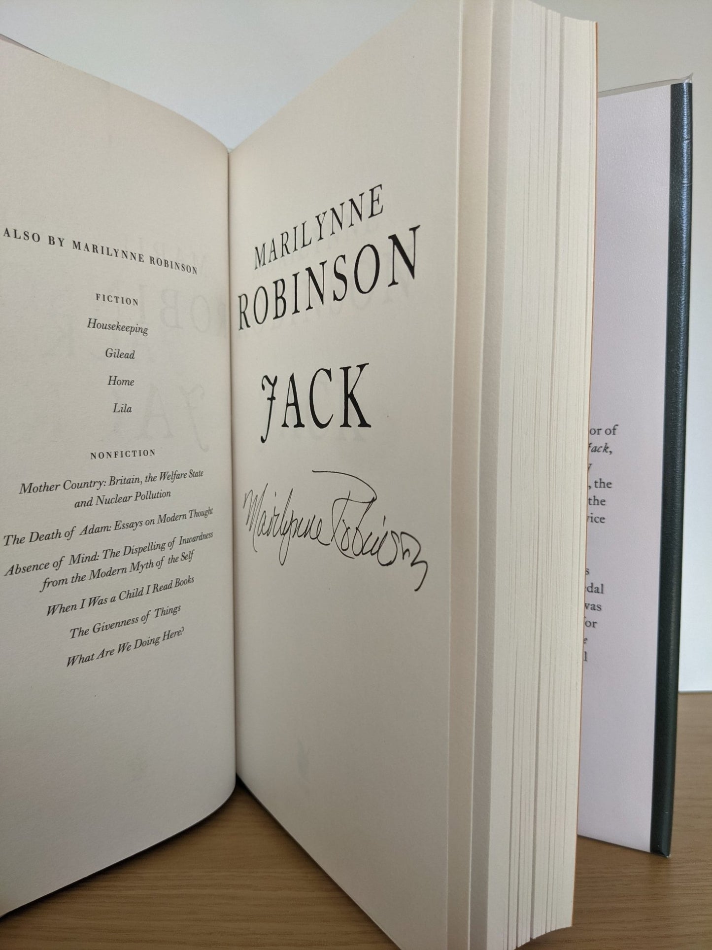 Jack by Marilynne Robinson (Signed First Edition) - Fialta Books