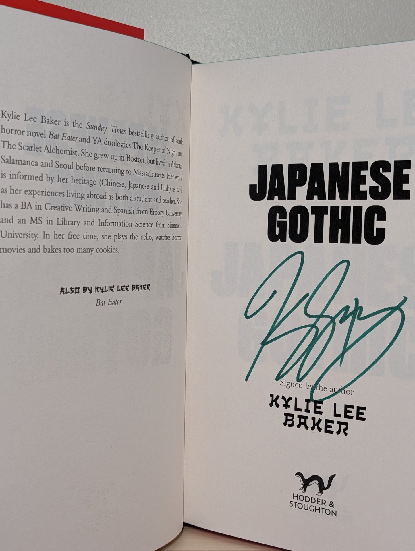 Japanese Gothic by Kylie Lee Baker (Signed First Edition with sprayed edges) - Fialta Books