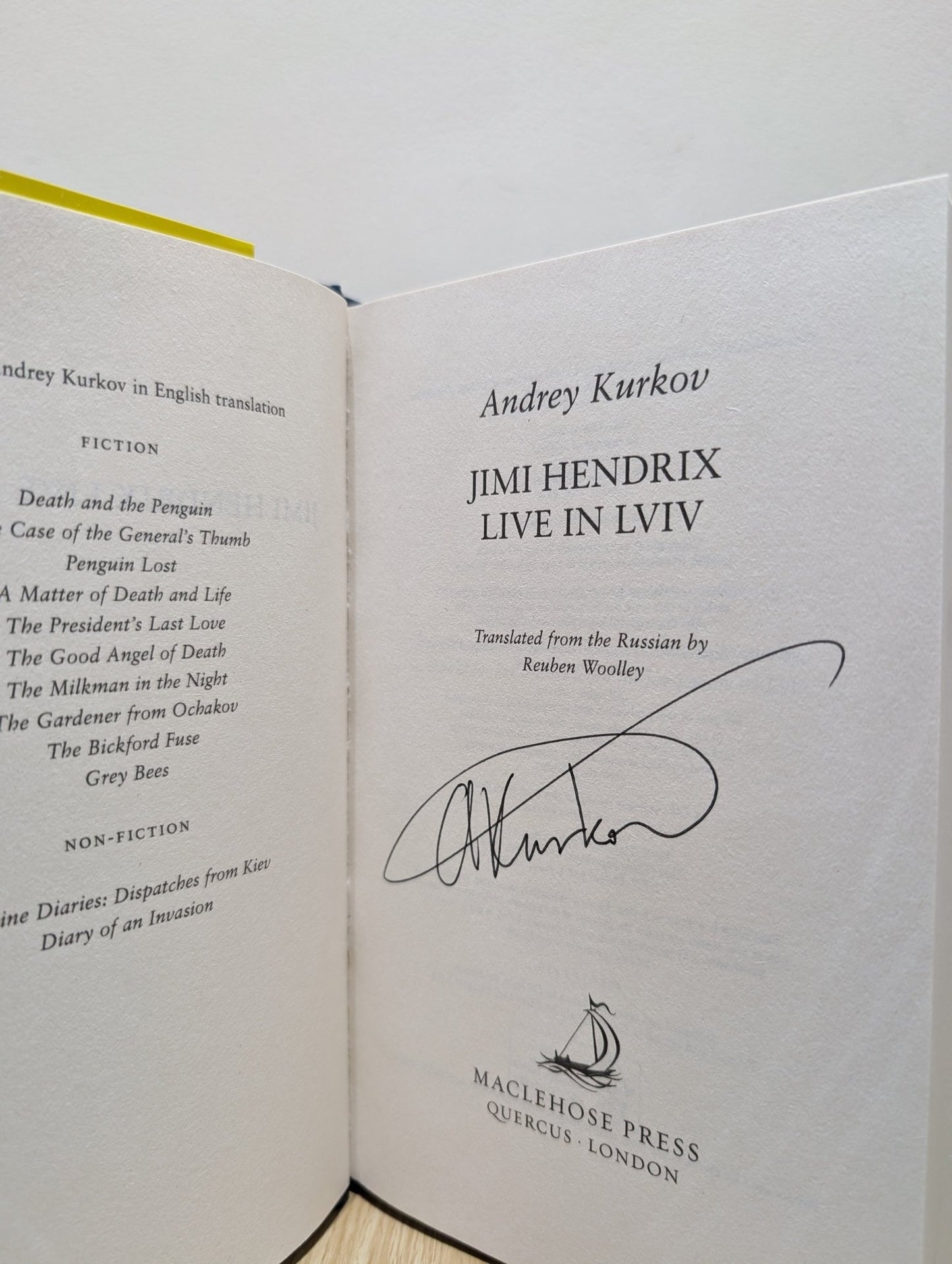 Jimi Hendrix Live in Lviv by Andrey Kurkov (Signed) - Fialta Books