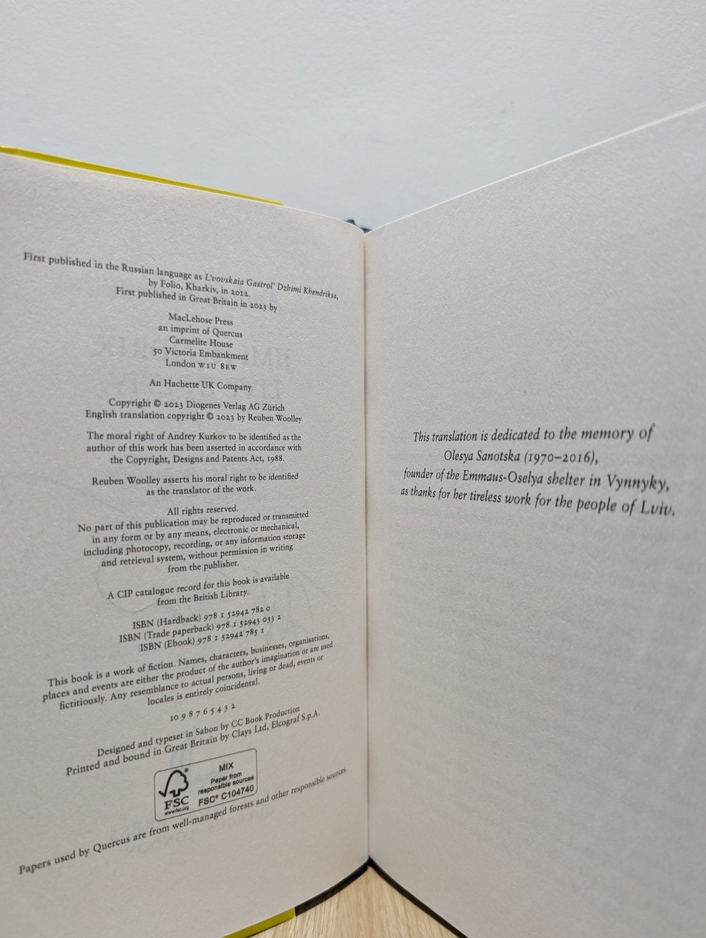 Jimi Hendrix Live in Lviv by Andrey Kurkov (Signed) - Fialta Books