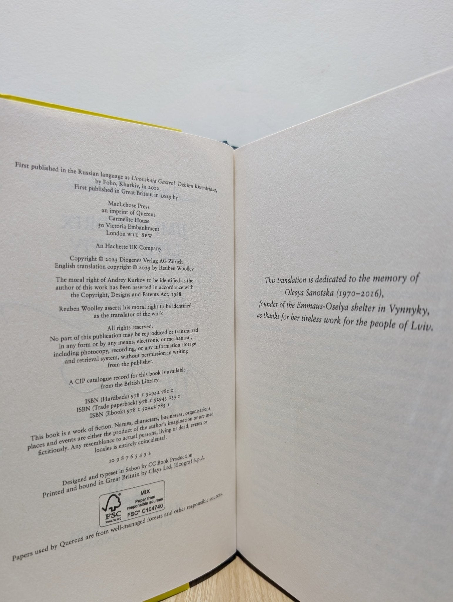 Jimi Hendrix Live in Lviv by Andrey Kurkov (Signed) - Fialta Books