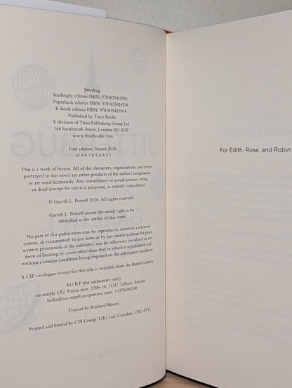 Jitterbug by Gareth L. Powell (Signed First Edition with sprayed edges) - Fialta Books