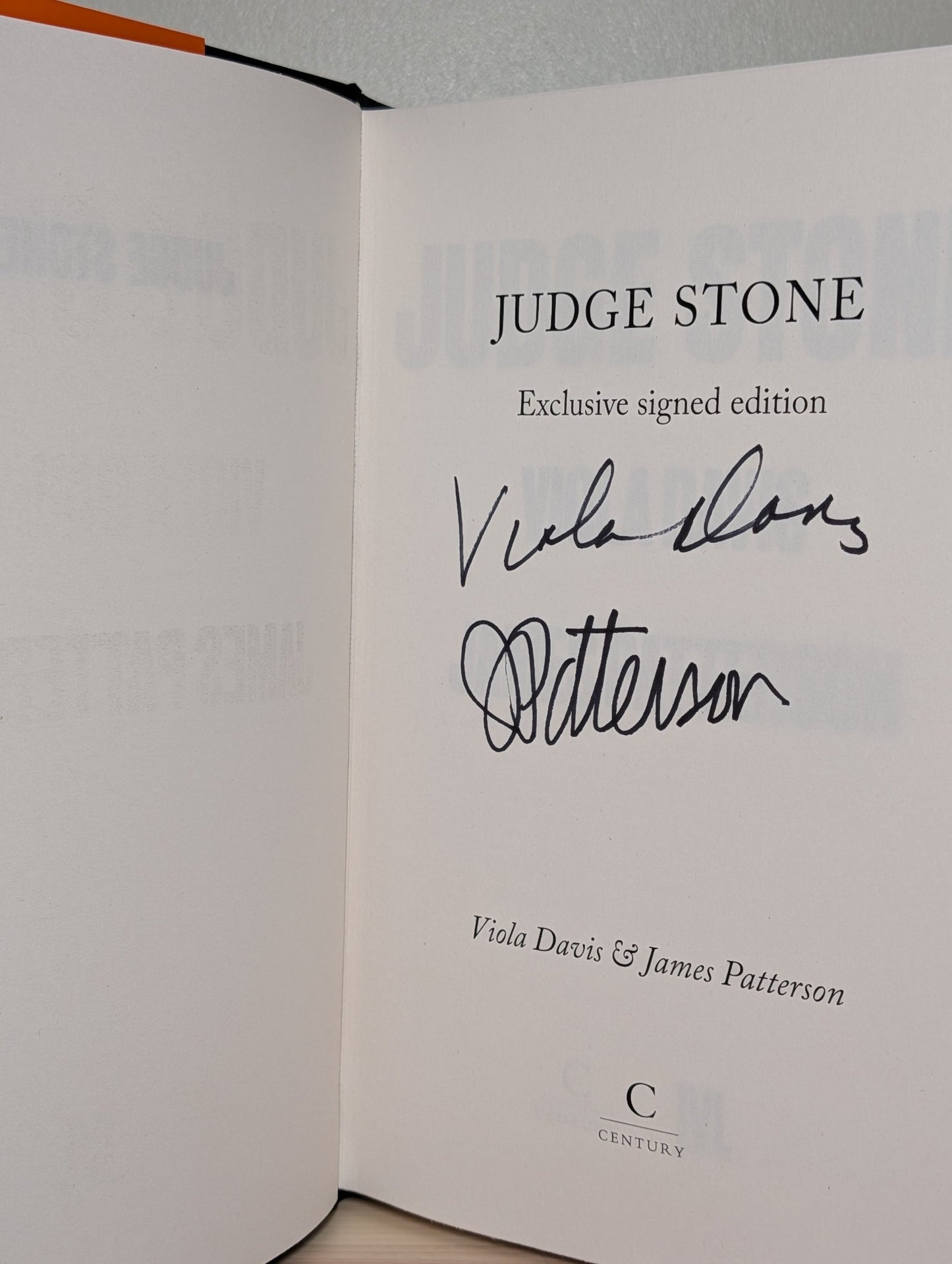 Judge Stone by James Patterson Viola Davis (Double Signed First Edition) - Fialta Books