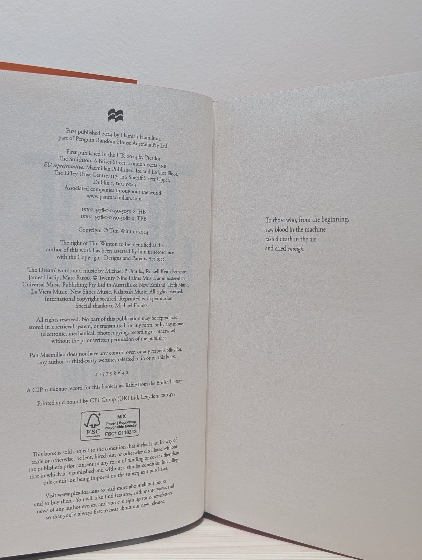 Juice by Tim Winton (First Edition with sprayed edges) - Fialta Books