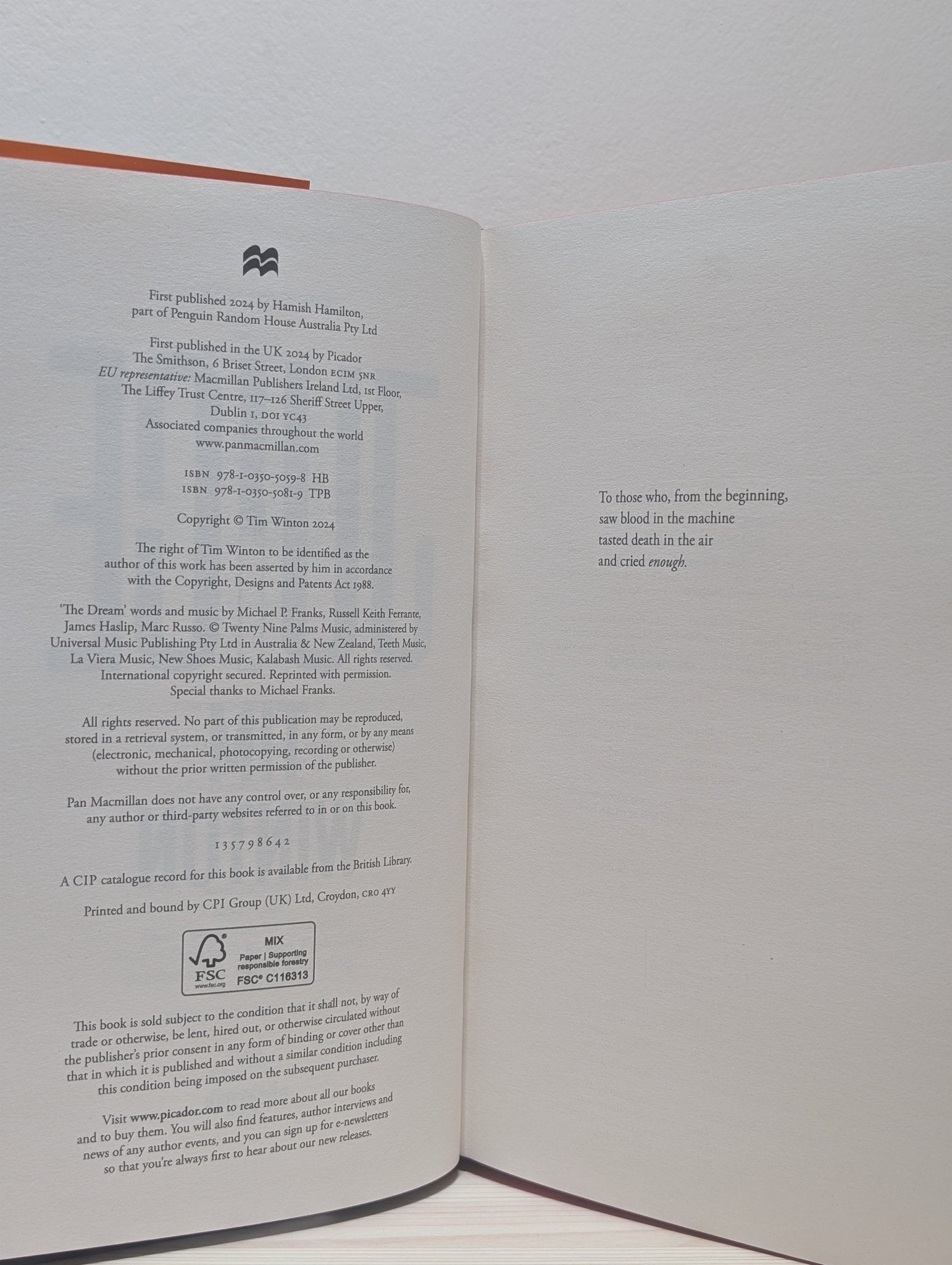 Juice by Tim Winton (First Edition with sprayed edges) - Fialta Books