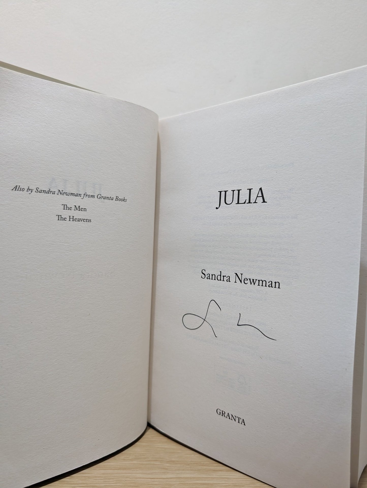 Julia by Sandra Newman (Signed First Edition) - Fialta Books