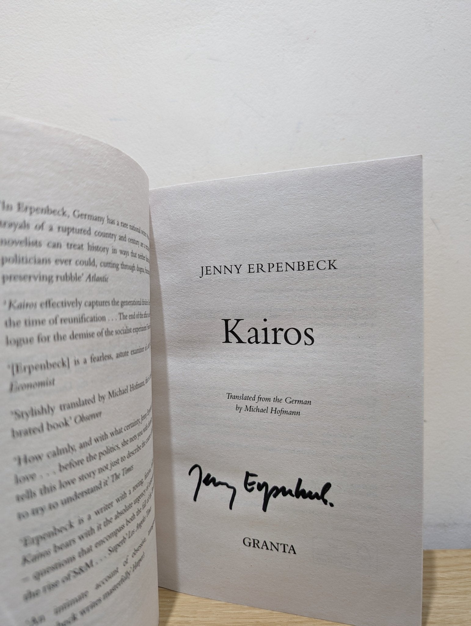 Kairos by Jenny Erpenbeck (Signed) - Fialta Books