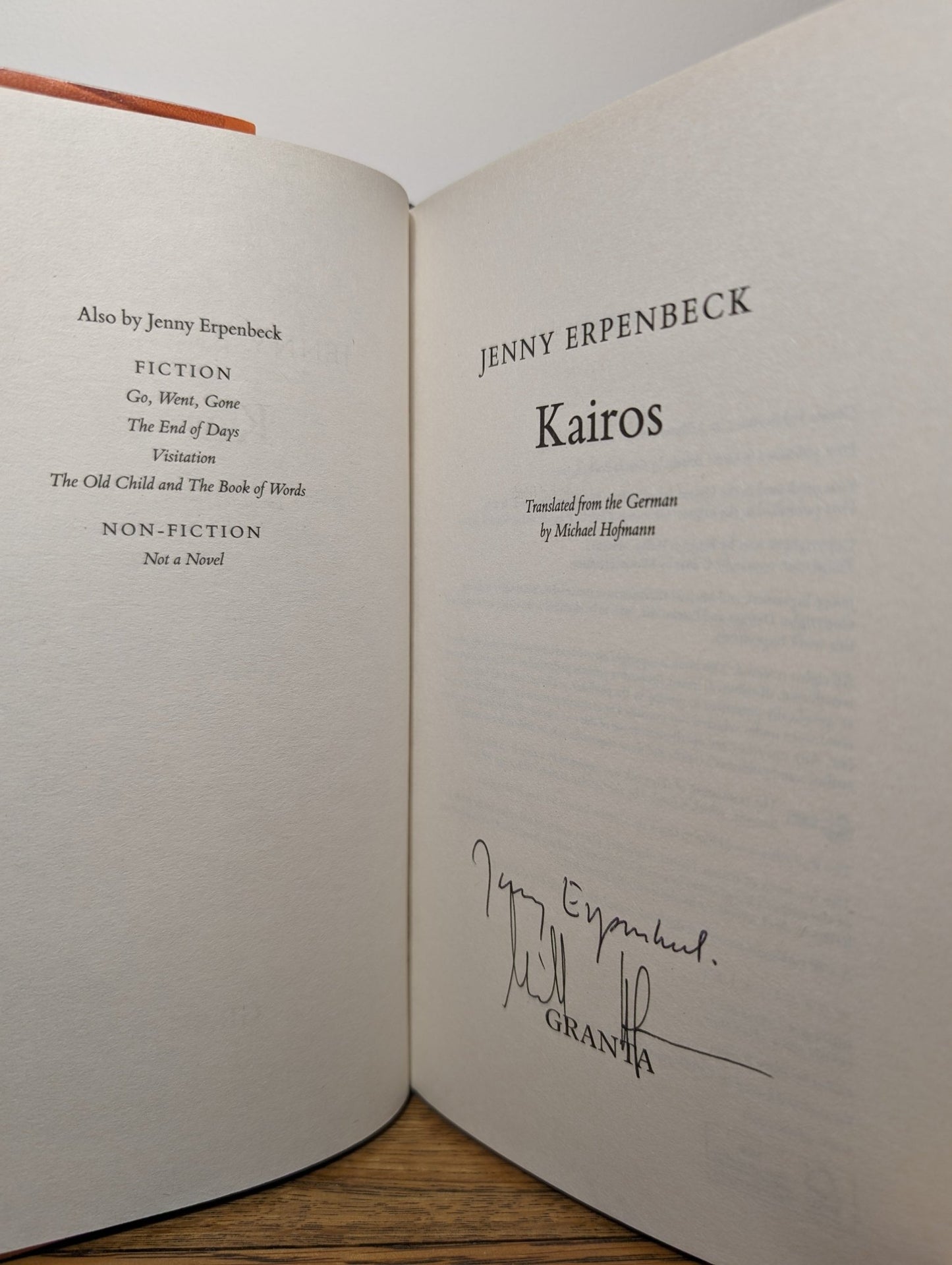 Kairos by Jenny Erpenbeck (Signed First Edition) - Fialta Books