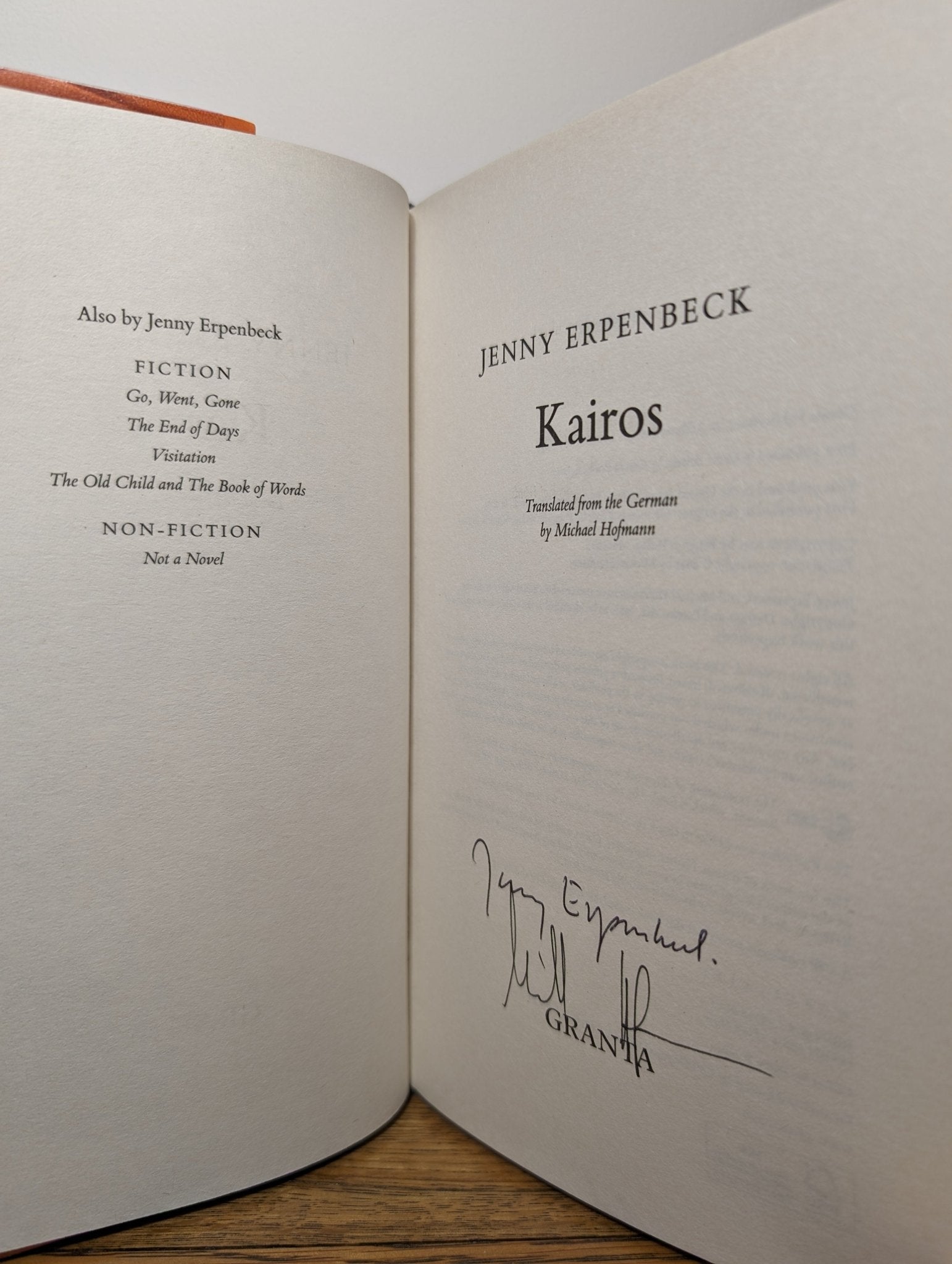 Kairos by Jenny Erpenbeck (Signed First Edition) - Fialta Books