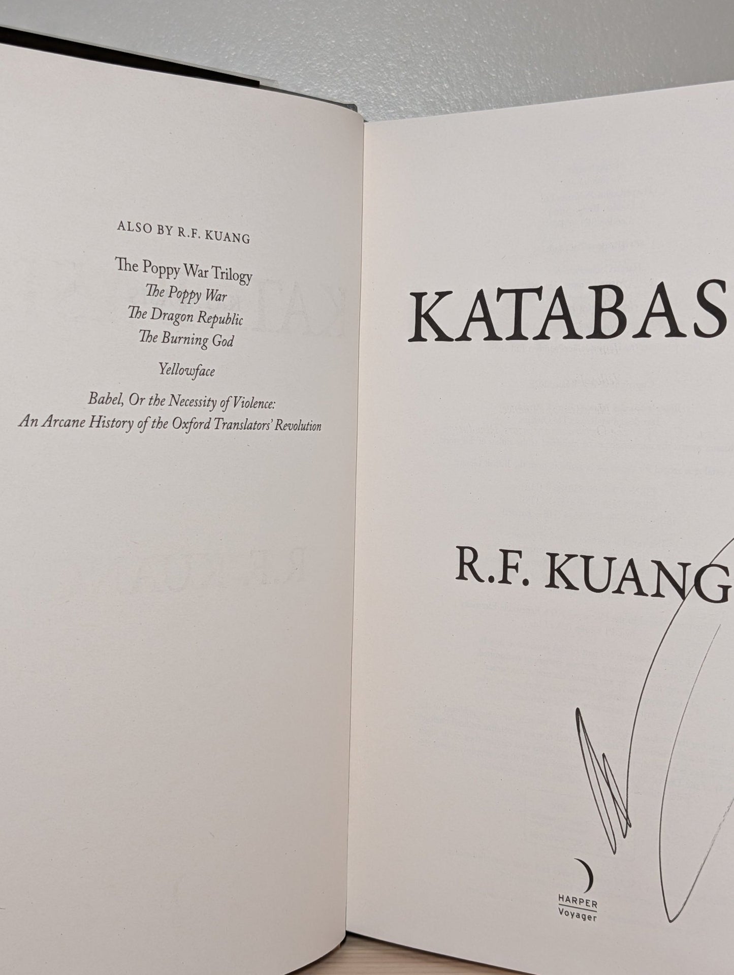 Katabasis by R.F. Kuang (Signed) - Fialta Books