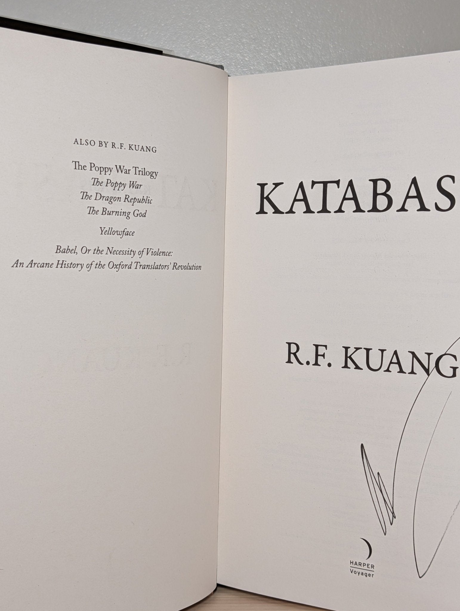 Katabasis by R.F. Kuang (Signed) - Fialta Books