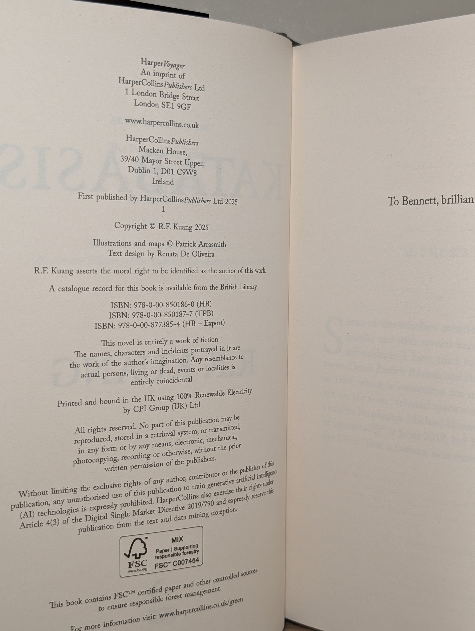 Katabasis by R.F. Kuang (Signed First Edition) - Fialta Books