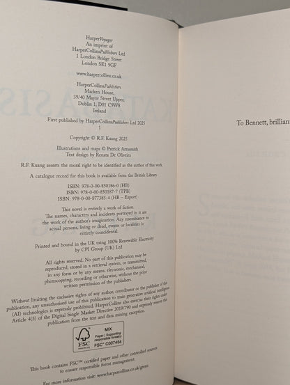 Katabasis by R.F. Kuang (Signed First Edition) - Fialta Books