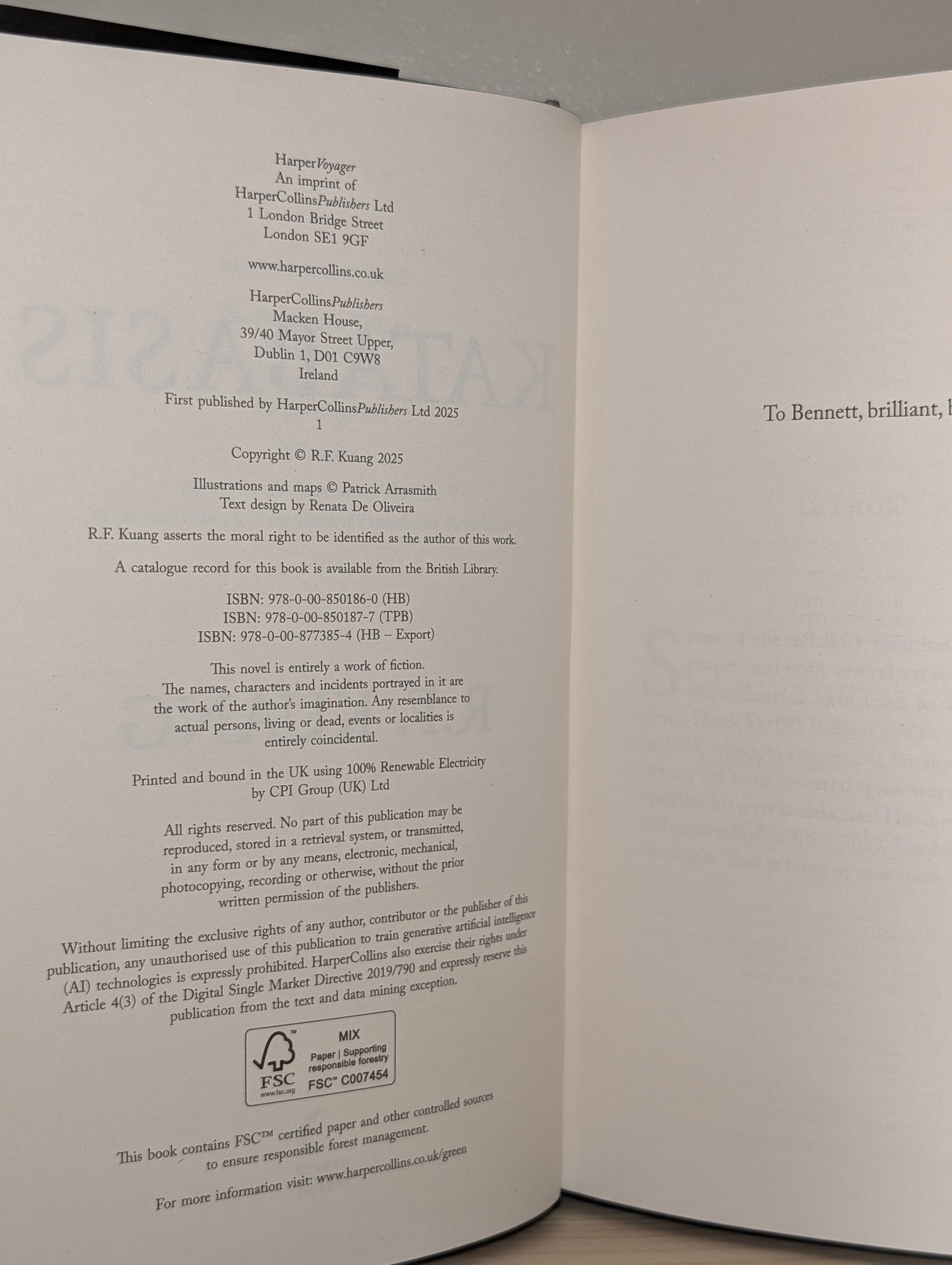 Katabasis by R.F. Kuang (Signed First Edition with sprayed edges) - Fialta Books