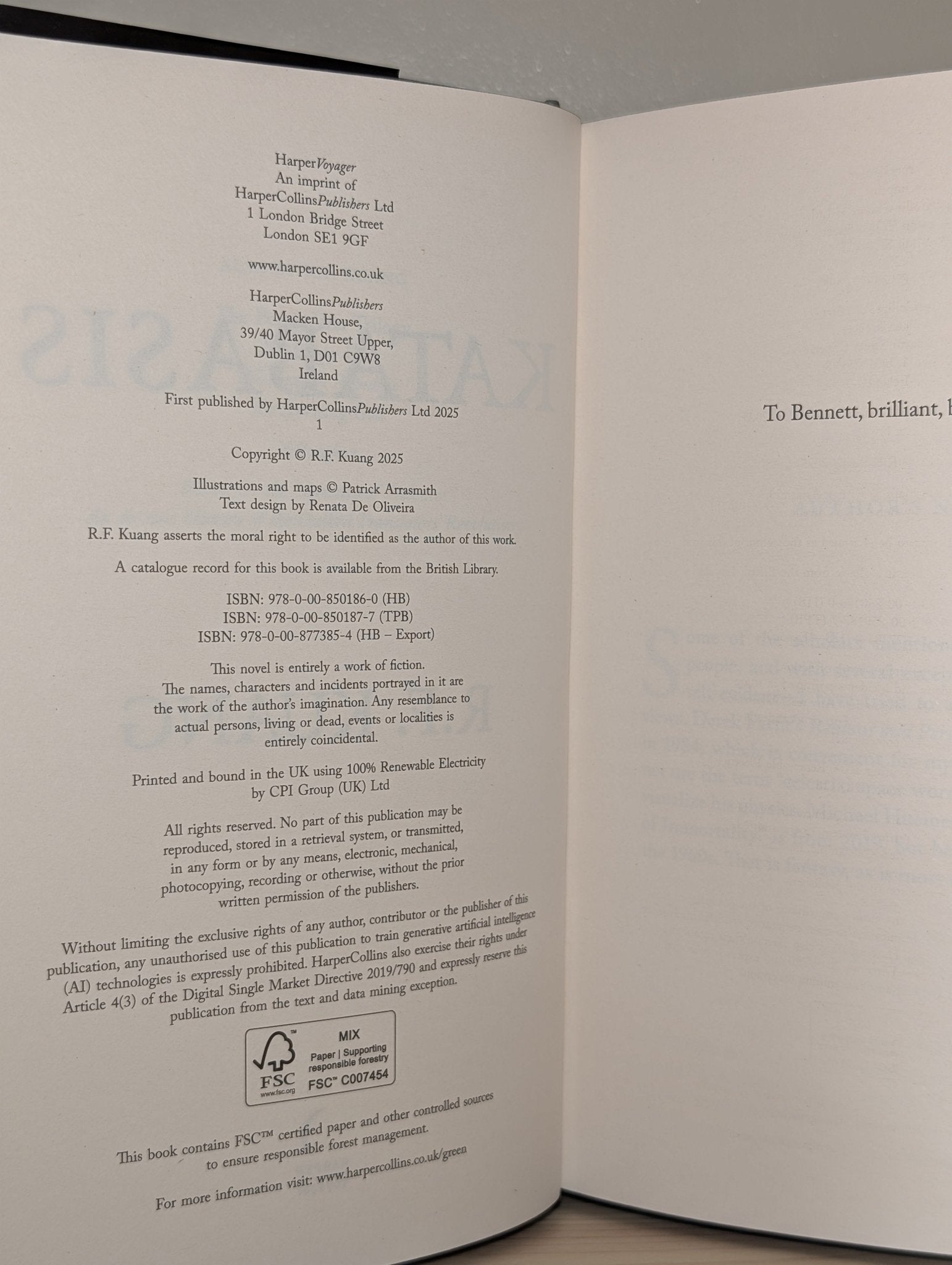 Katabasis by R.F. Kuang (Signed First Edition with sprayed edges) - Fialta Books