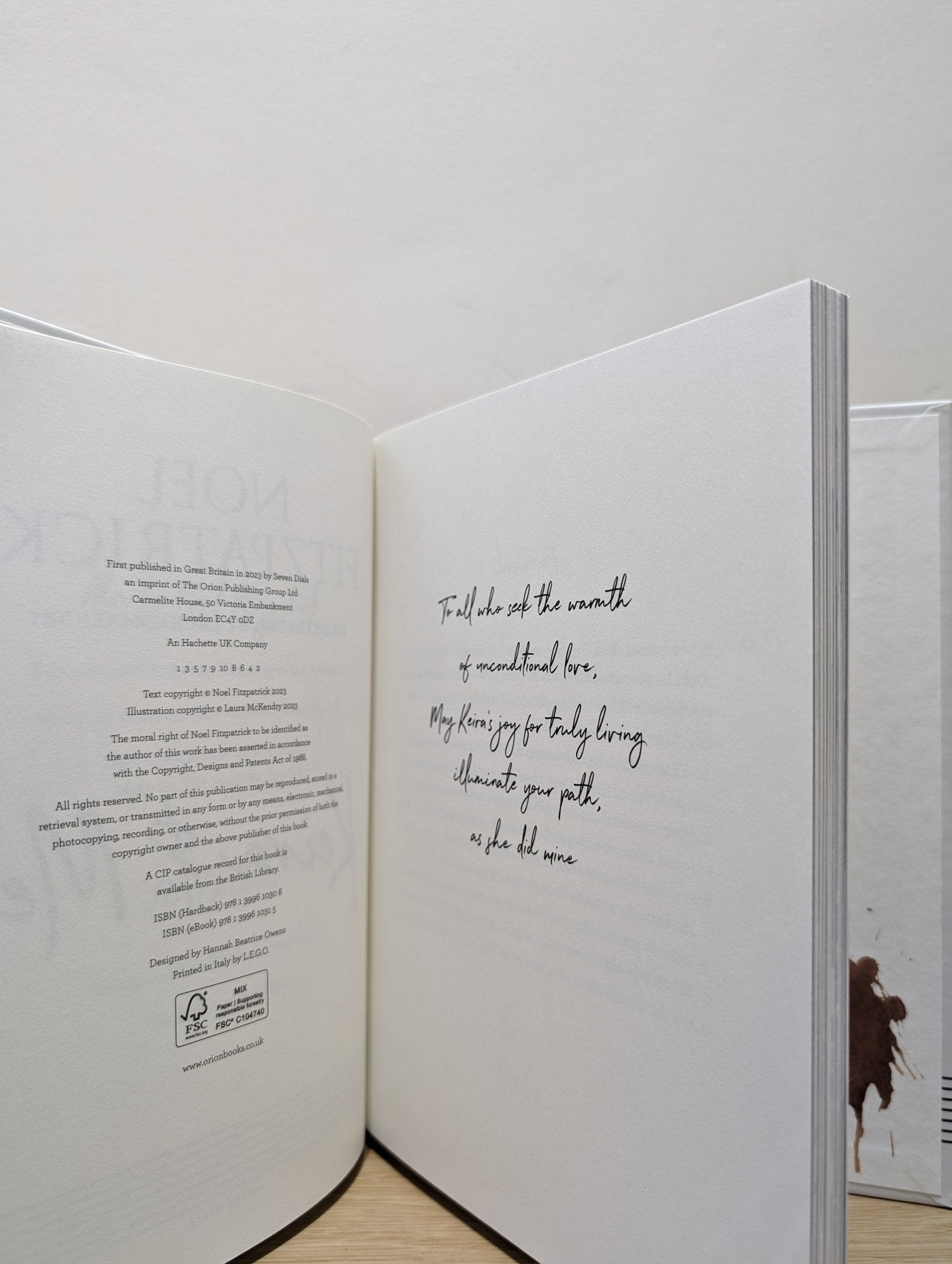 Keira & Me by Professor Noel Fitzpatrick (Signed First Edition) - Fialta Books