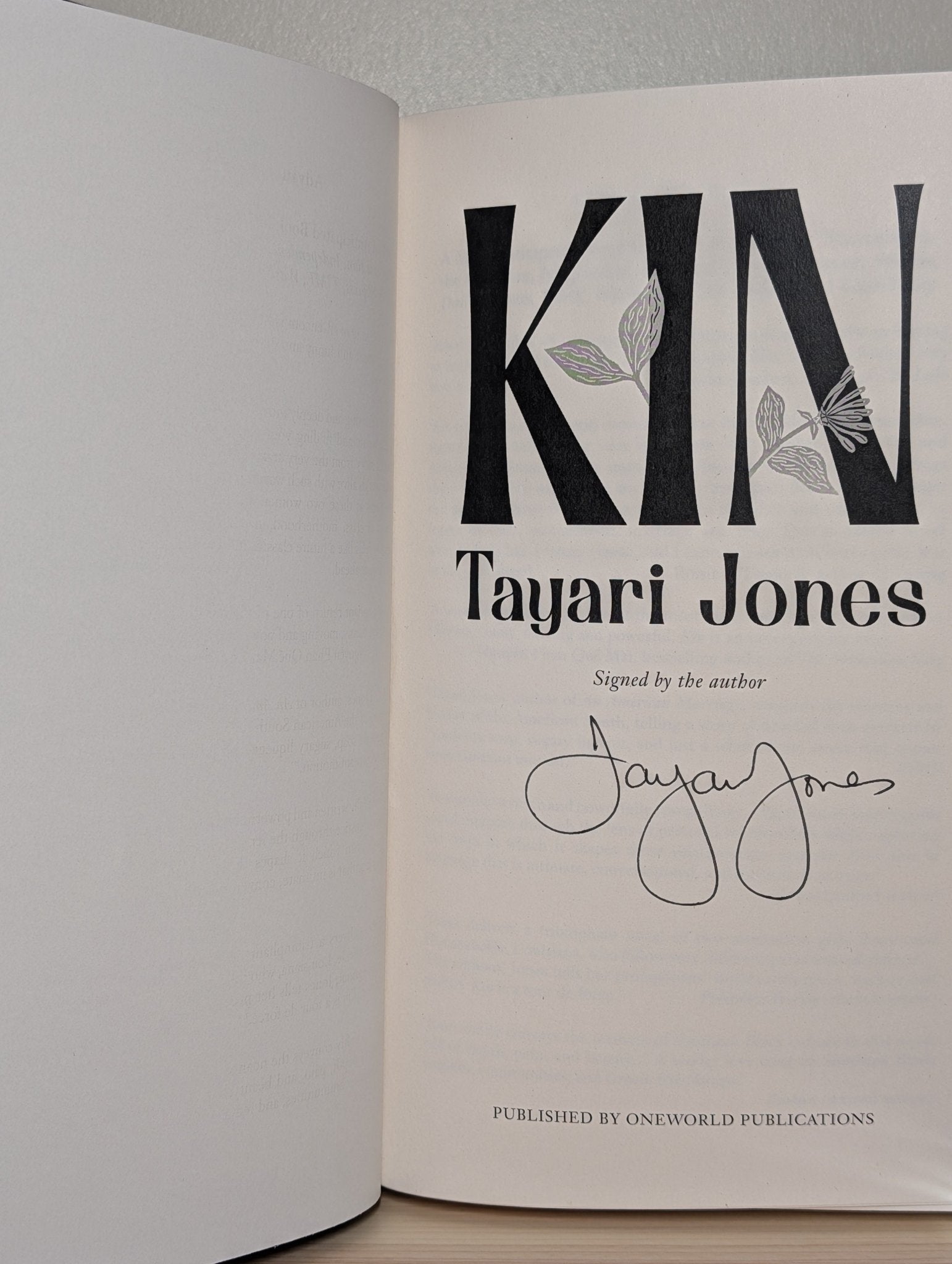 Kin by Tayari Jones (Signed First Edition with alternative jacket) - Fialta Books