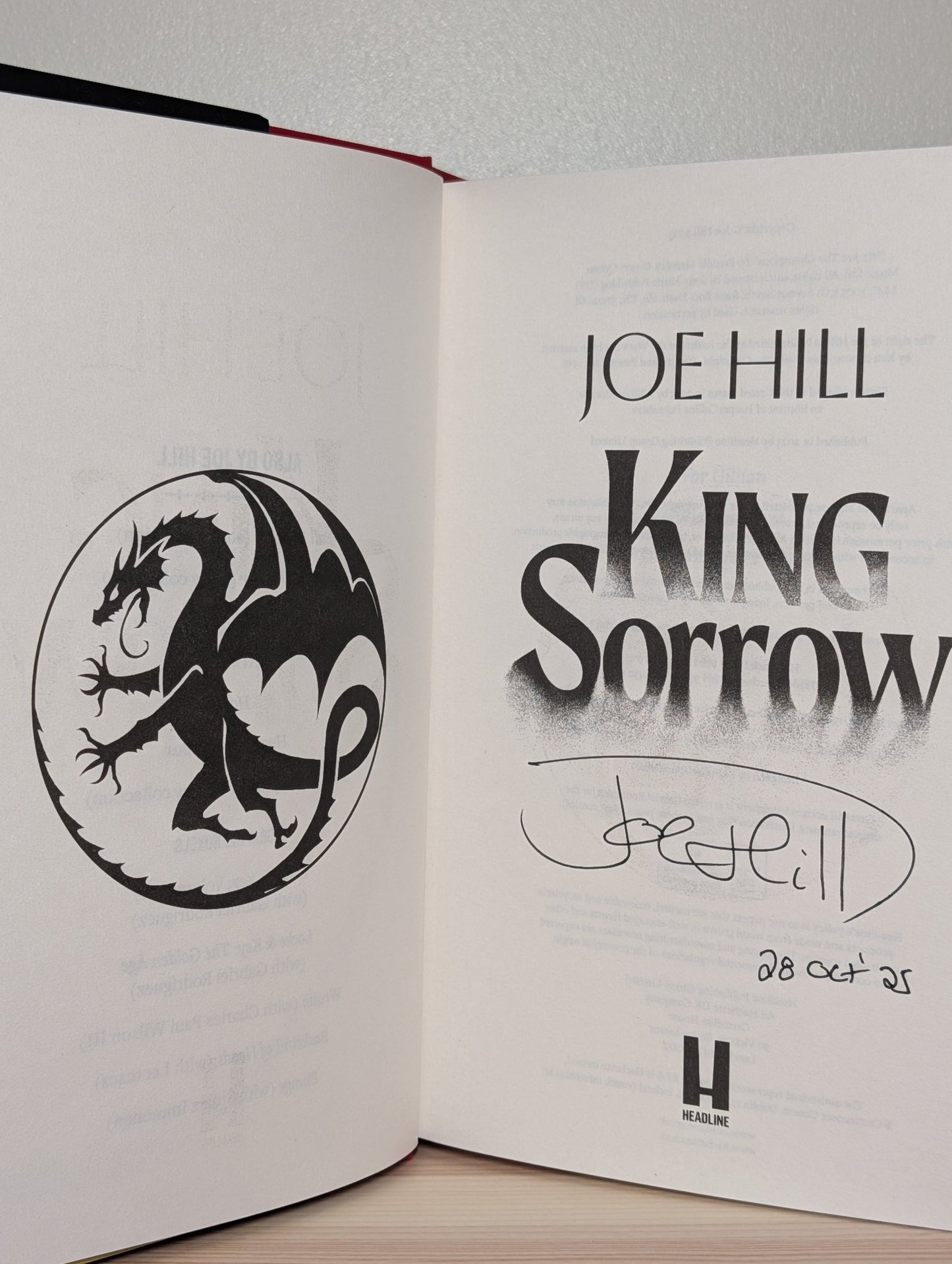 King Sorrow by Joe Hill (Signed Dated) - Fialta Books