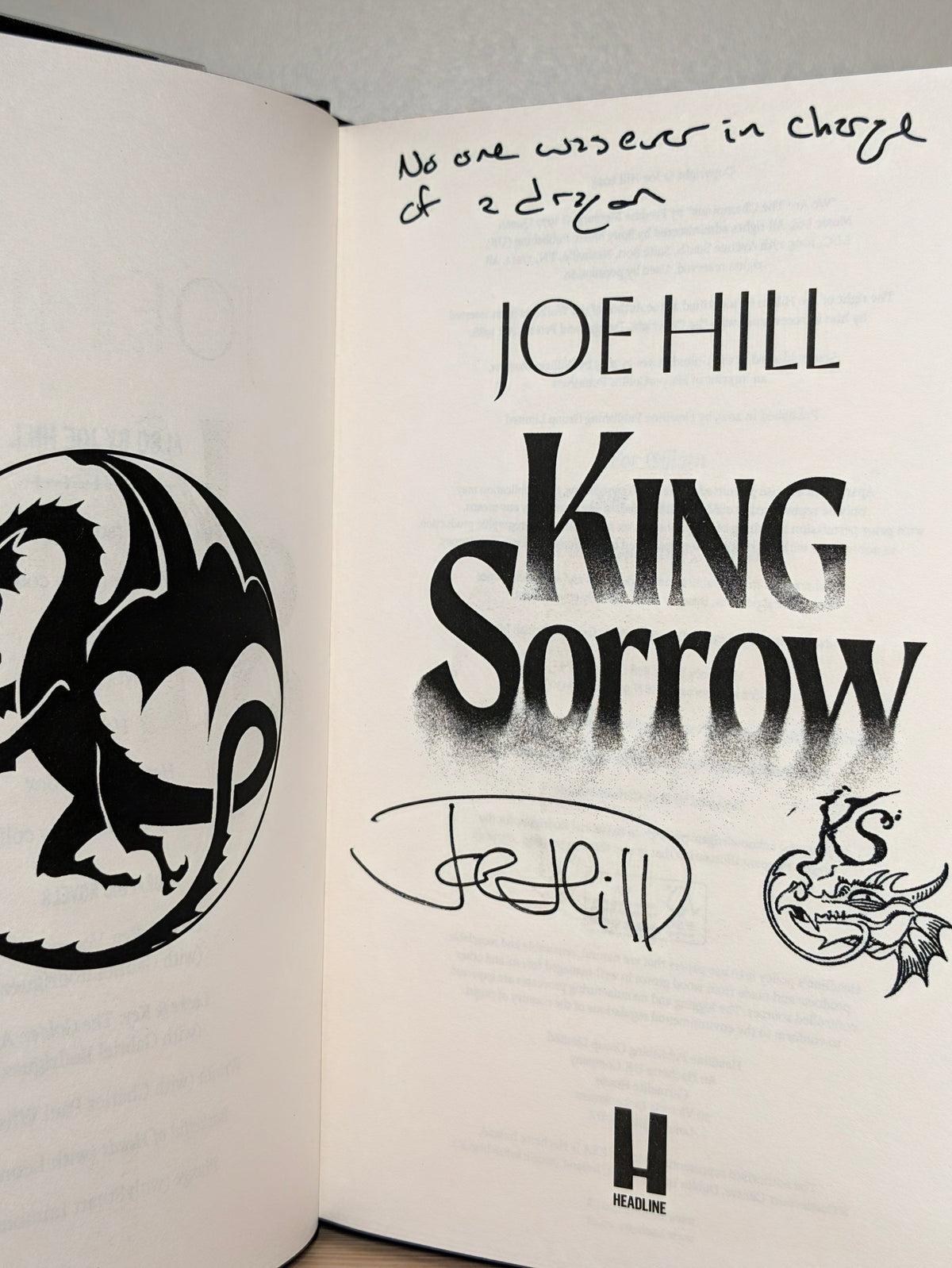 King Sorrow by Joe Hill (Signed Lined Edition with sprayed edges) - Fialta Books