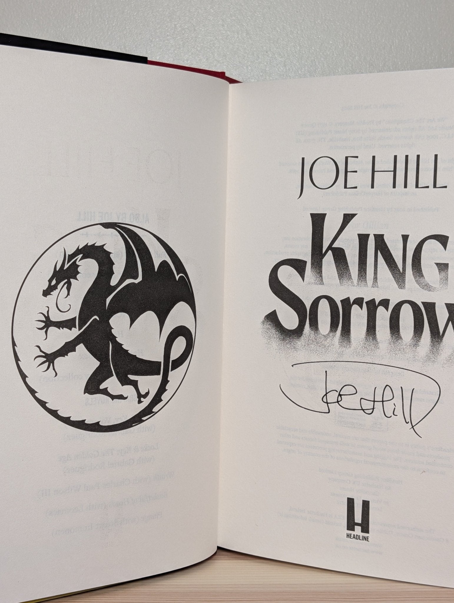 King Sorrow by Joe Hill (Signed to Title Page) - Fialta Books