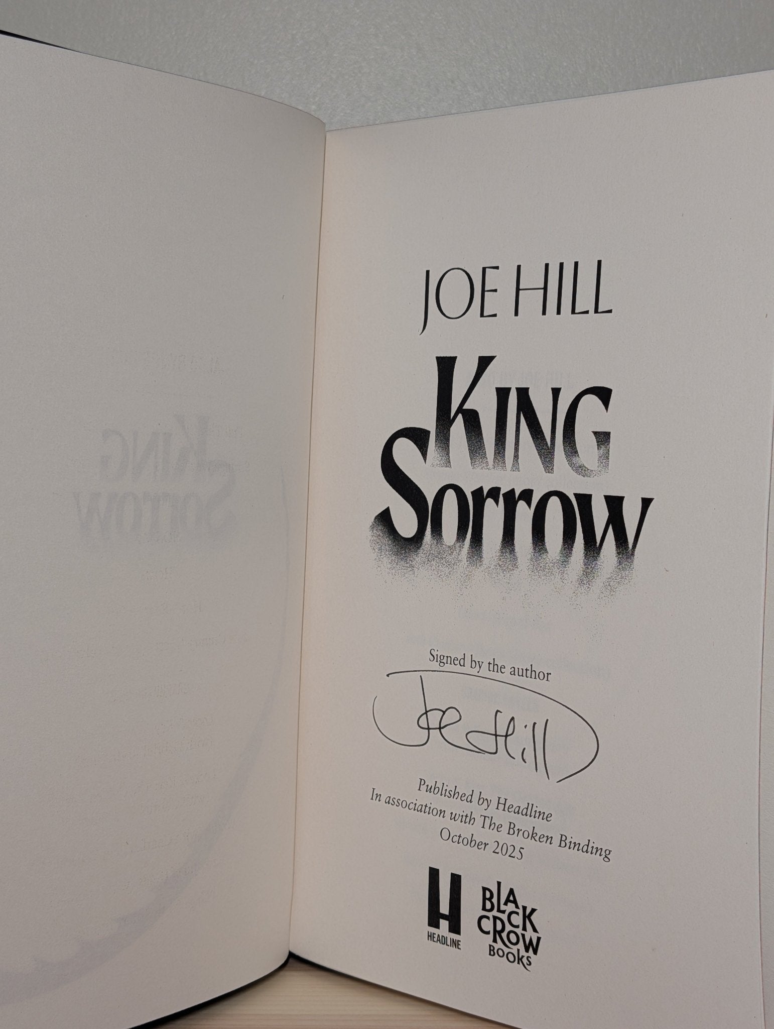 King Sorrow by Joe Hill (Signed with sprayed edges) - Fialta Books