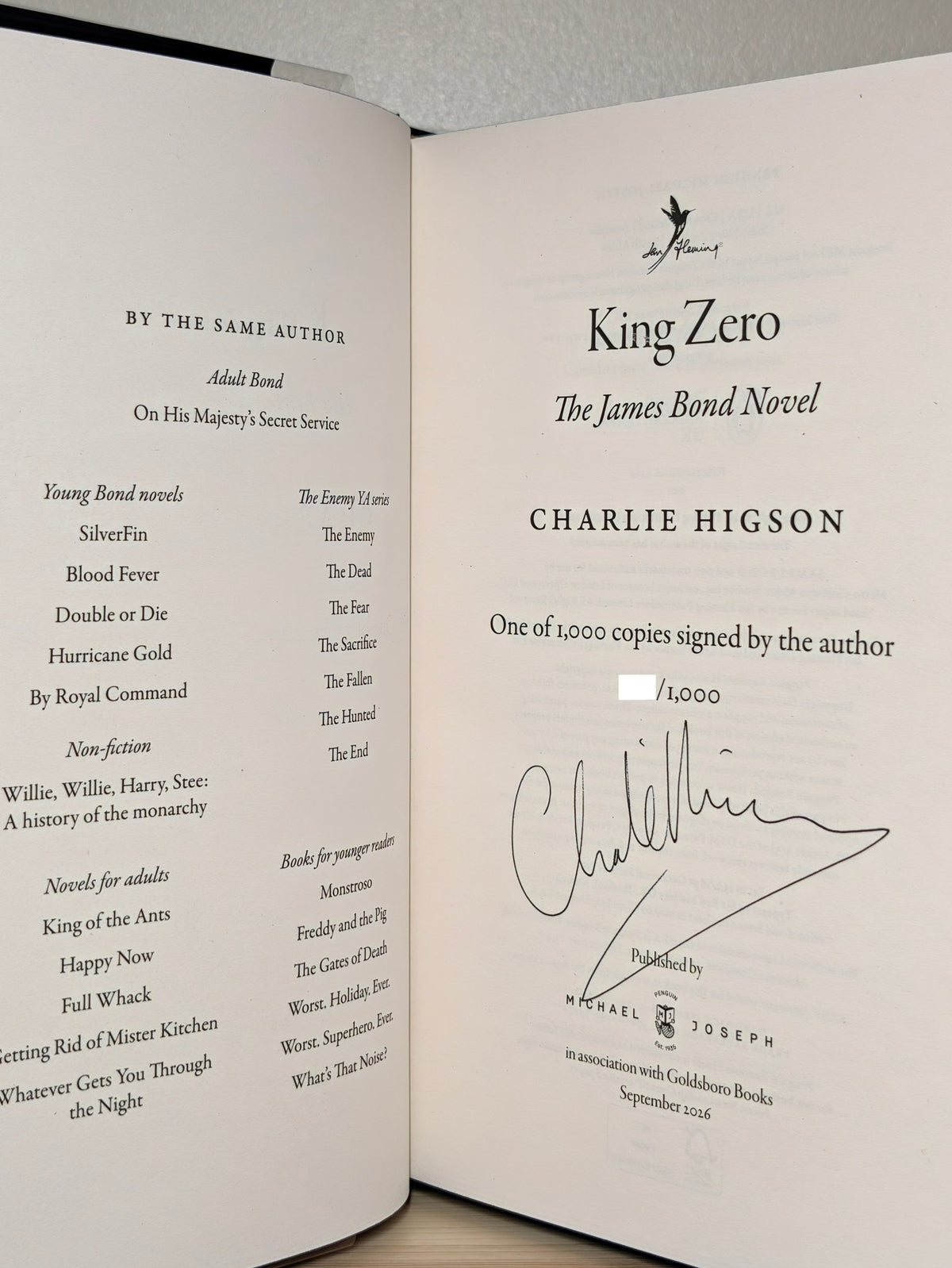 King Zero by Charlie Higson (Signed Numbered Edition with sprayed edges) - Fialta Books