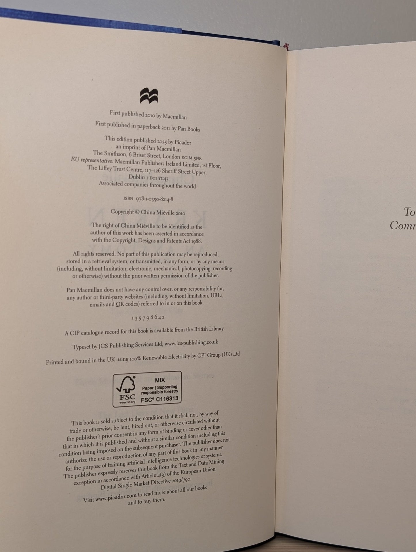 Kraken by China Mieville (Signed Special Edition with sprayed edges) - Fialta Books