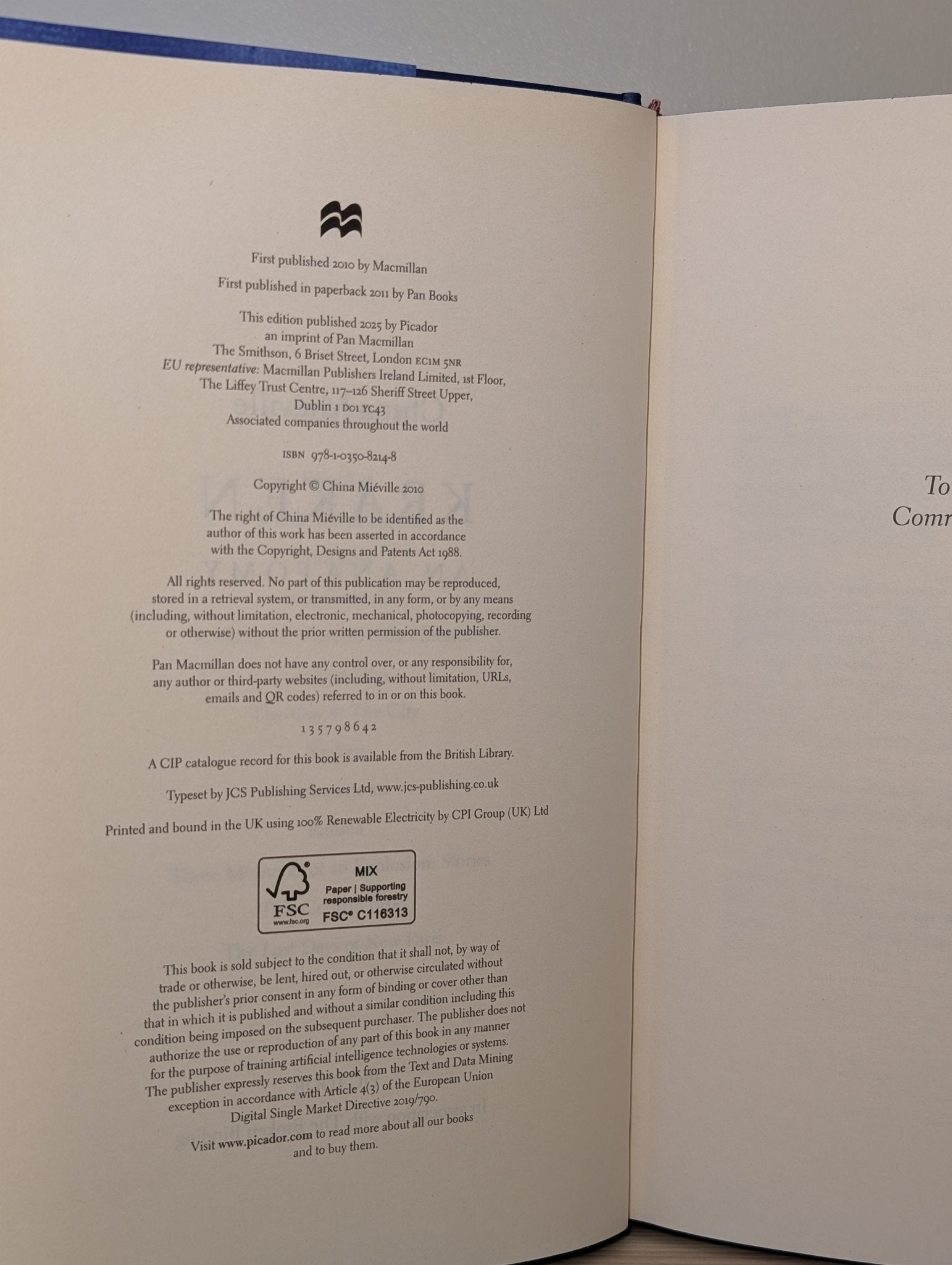 Kraken by China Mieville (Signed Special Edition with sprayed edges) - Fialta Books