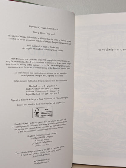 Land by Maggie O'Farrell (First Edition with author letter) - Fialta Books